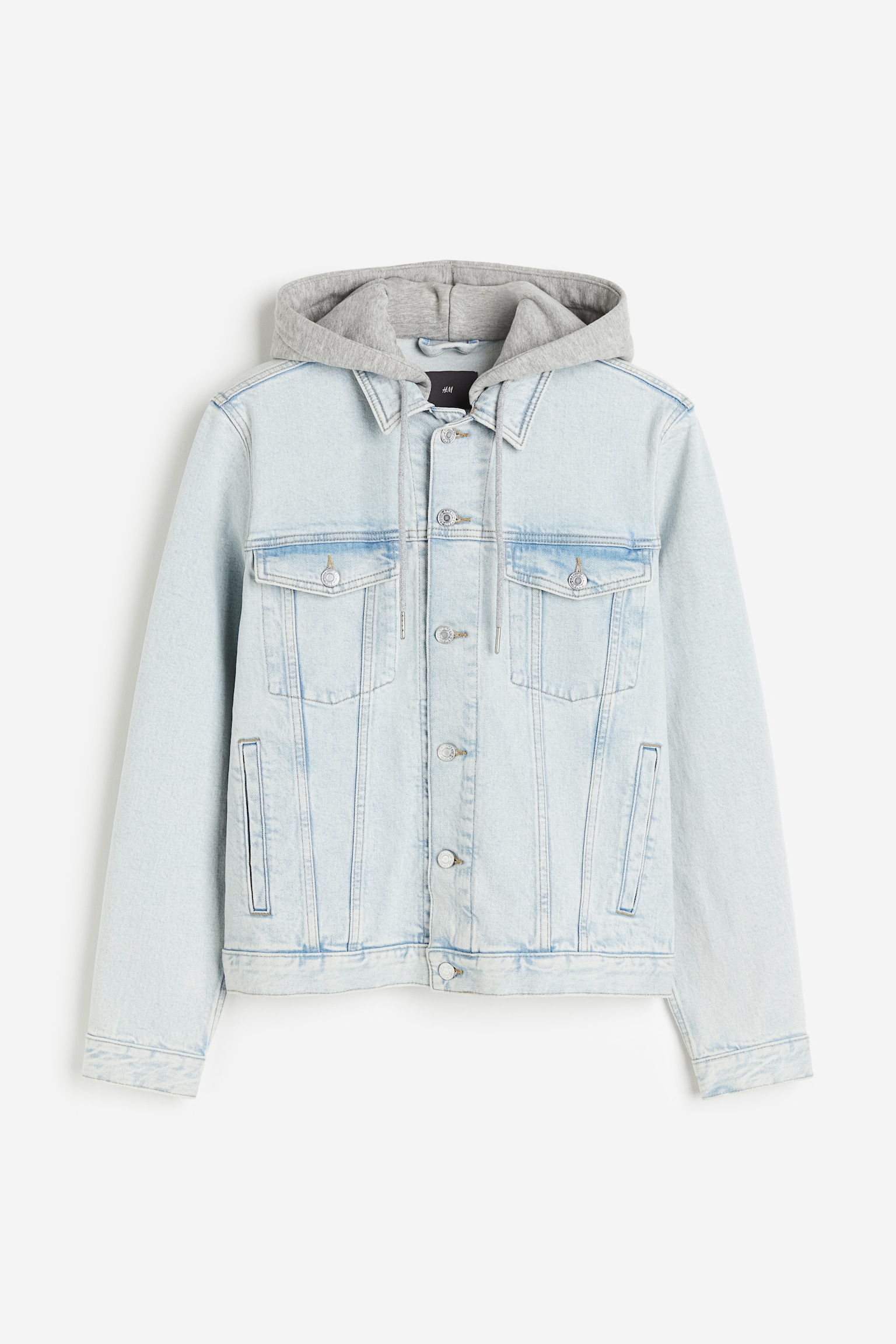 Slim Fit Hooded denim jacket - Light denim blue/Denim black - 2