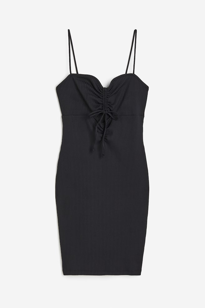 Abito bodycon con cut-out - Nero - 1