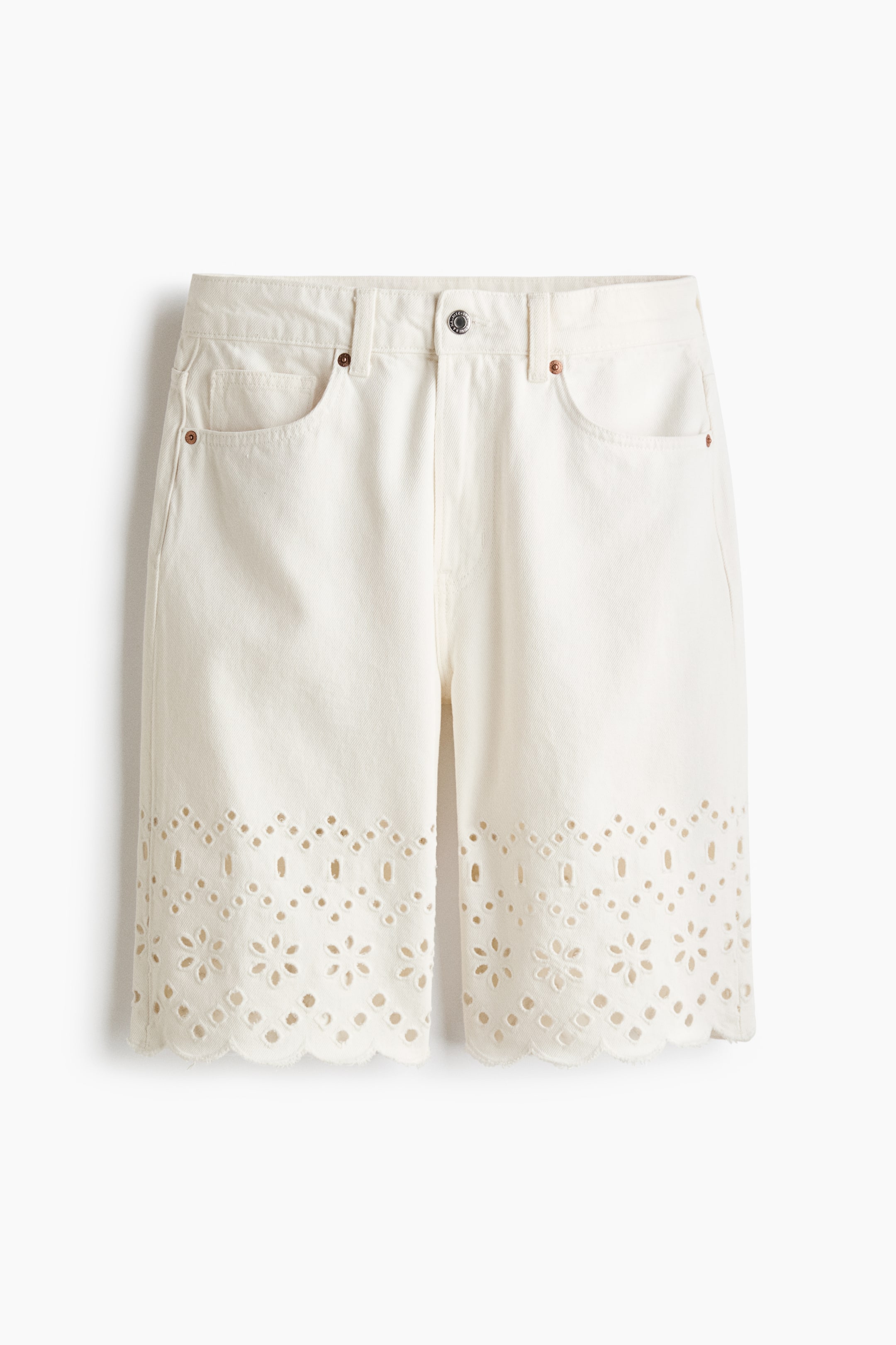 Женские шорты H&M Bermuda Shorts with Eyelet Embroidery