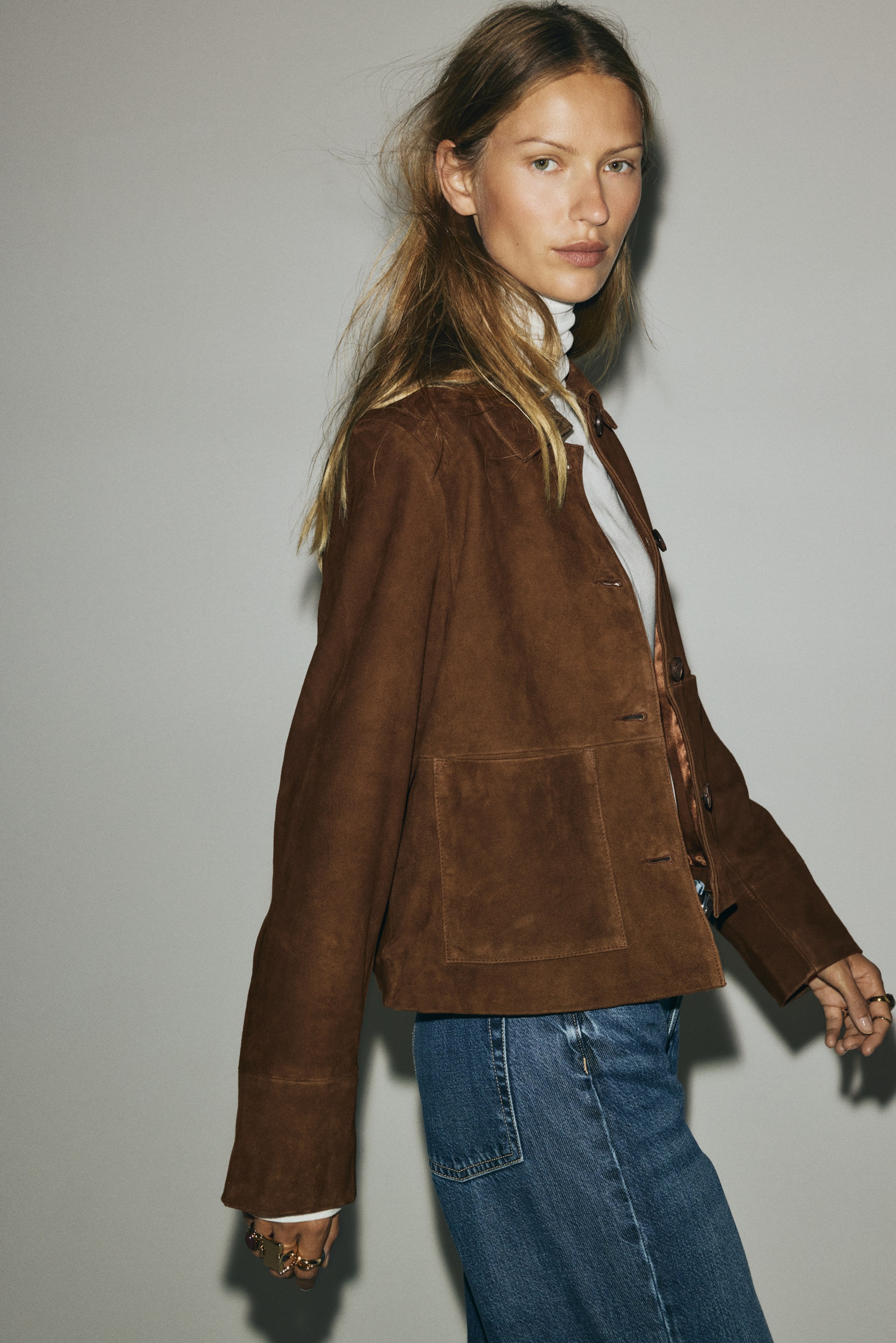 Agrandir l'image: Veste en cuir velours - Marron | H&M BE 2