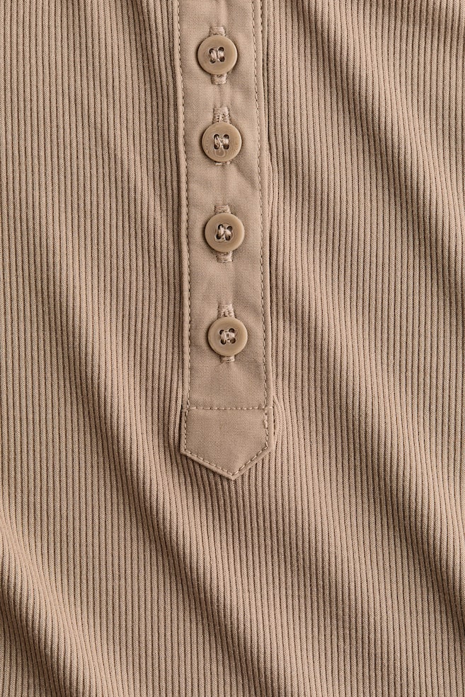 Ribbed Tank Top-Beige - 6
