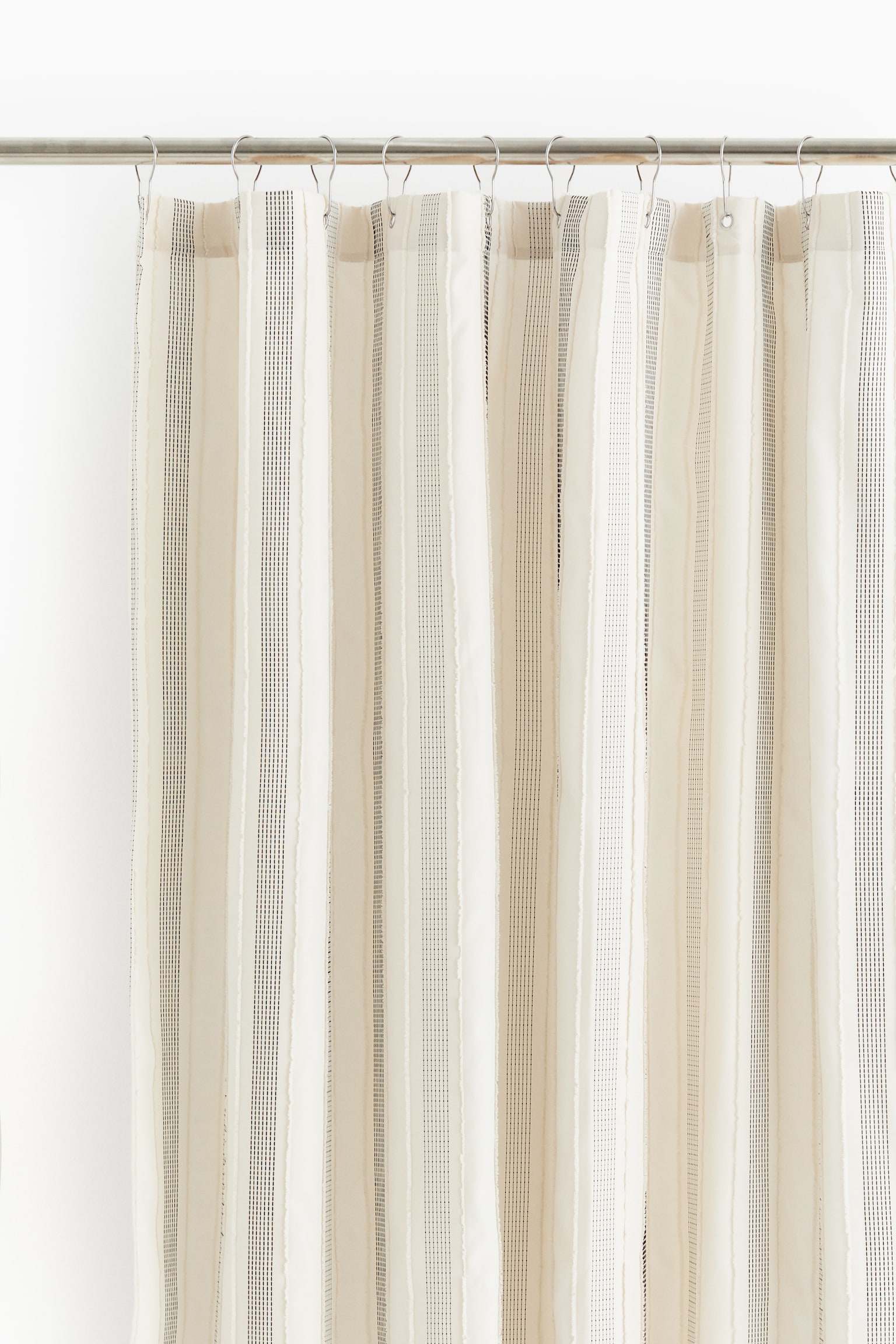 Patterned shower curtain - Natural white/Striped - 3