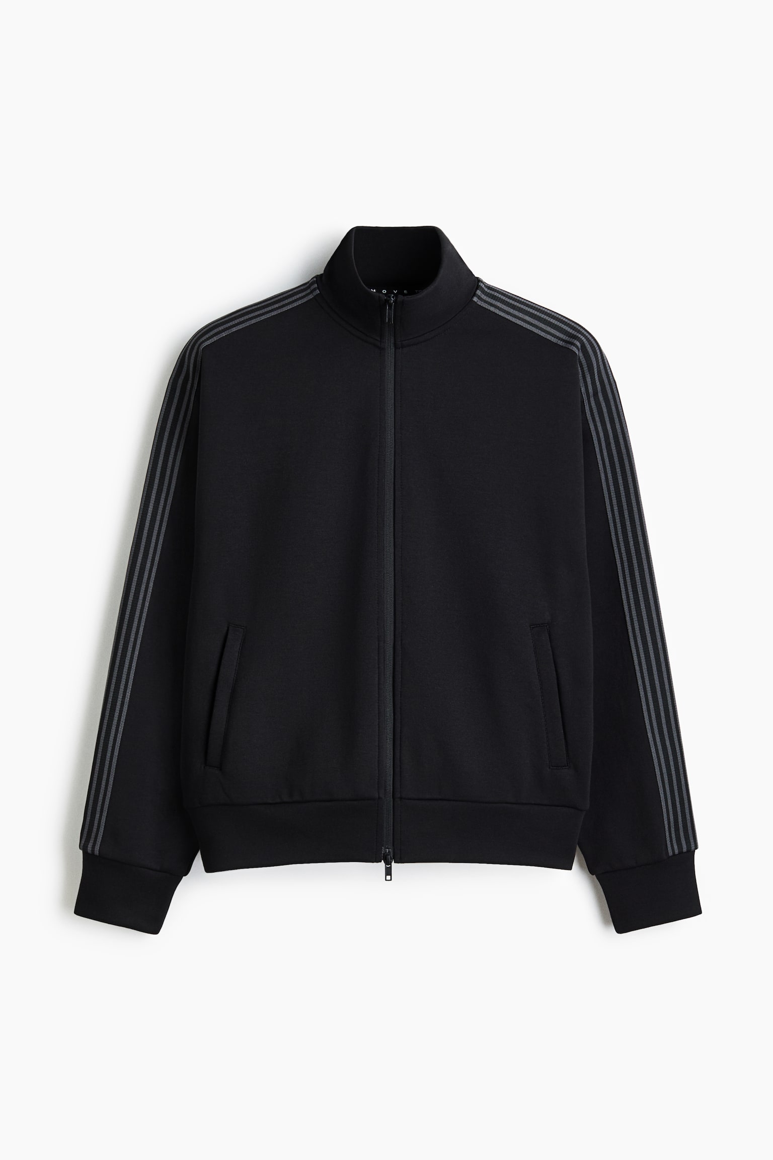 Regular Fit Track jacket with DryMove™ - Black/Beige - 2