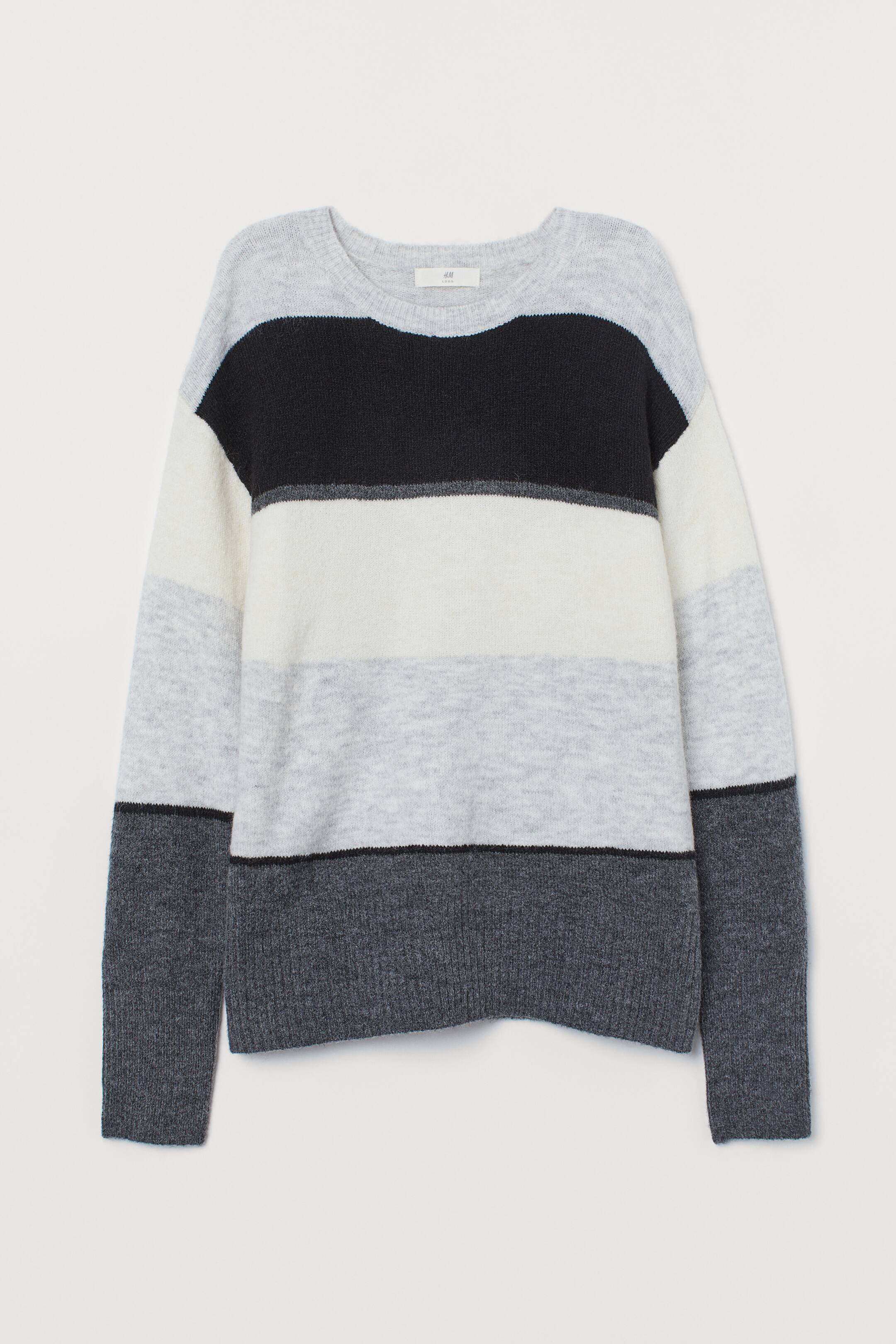 Agrandir l'image: Pull - Blanc/gris chiné/noir - FEMME | H&M FR 1