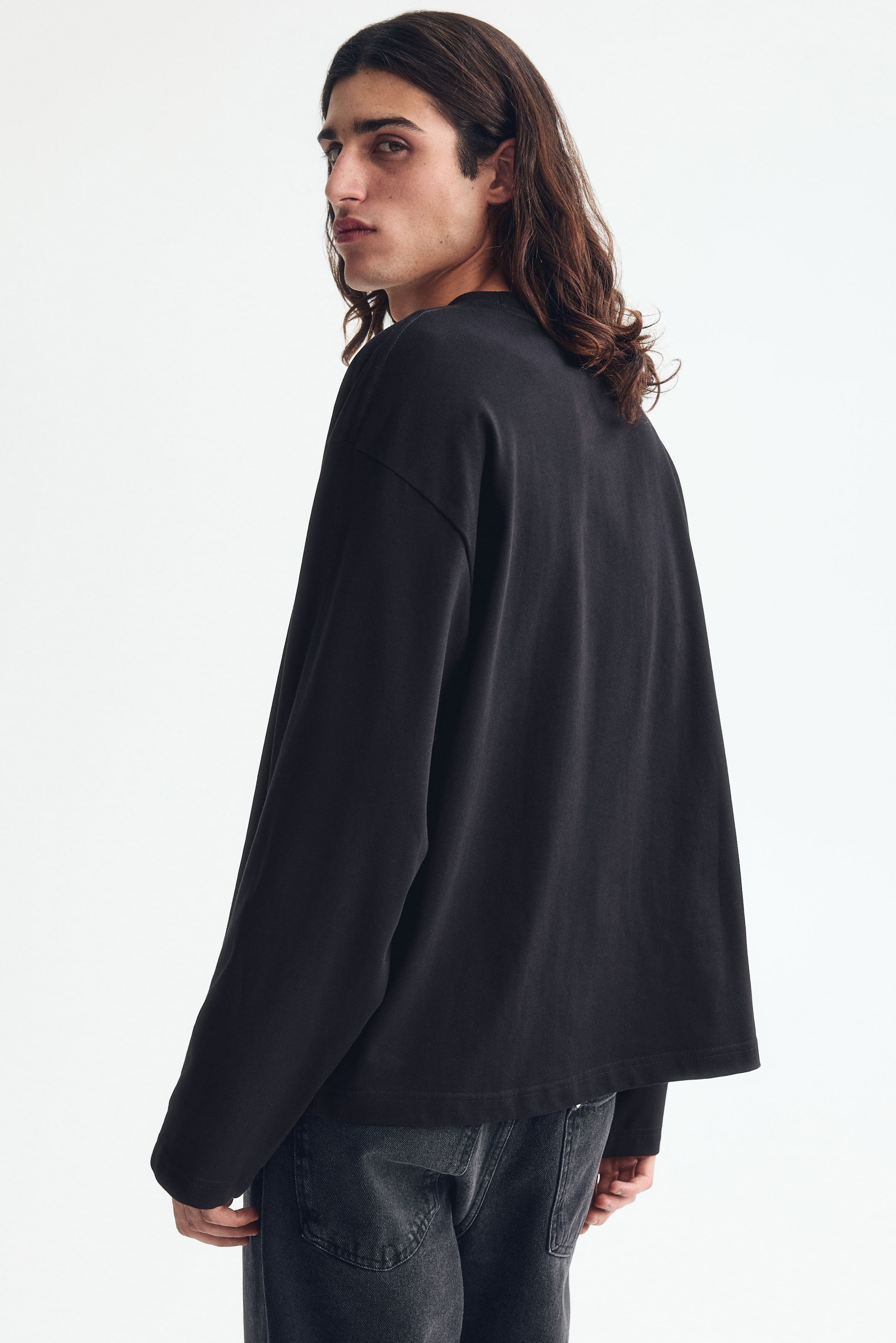 Oversized Long-Sleeved Jersey Shirt