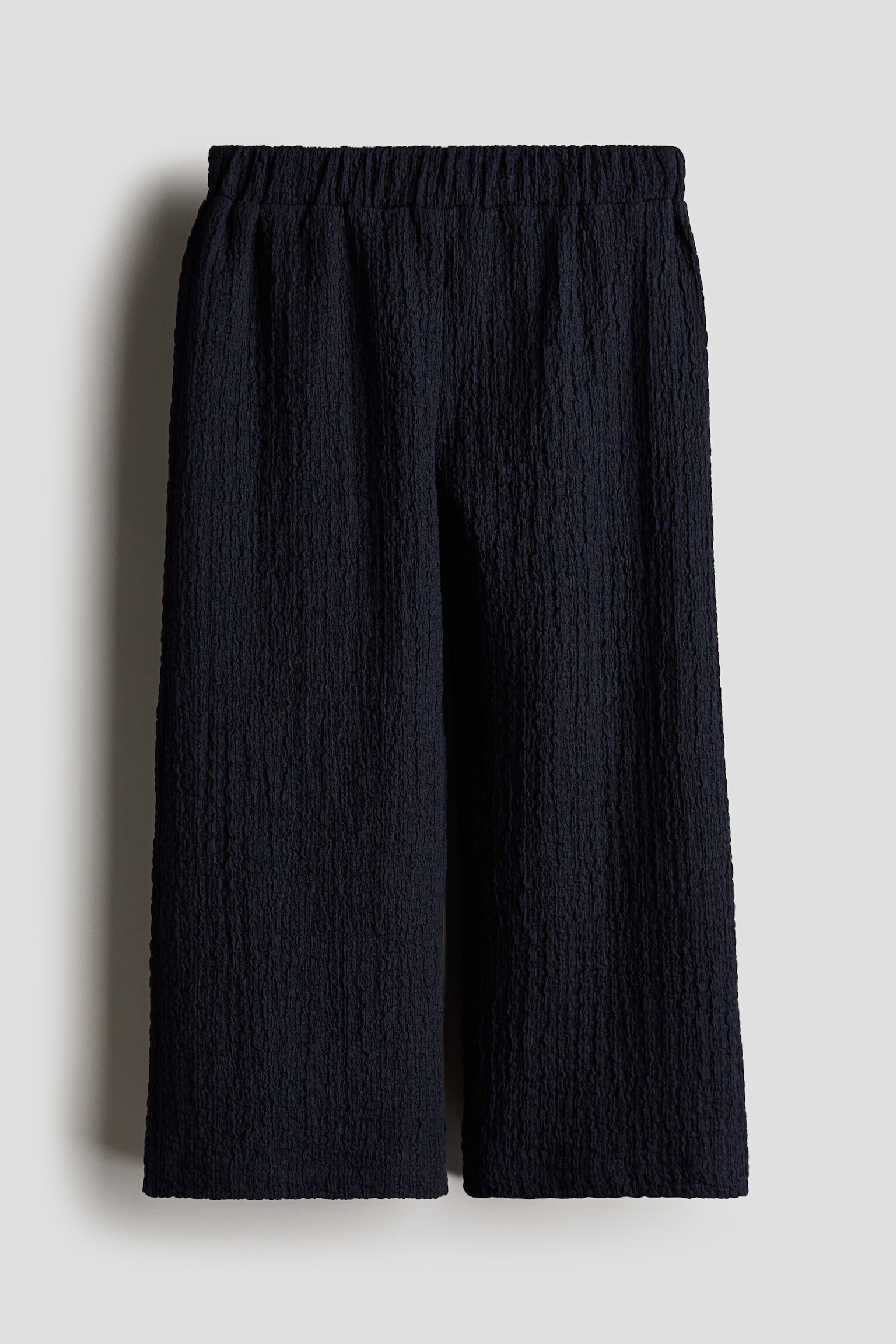 Crinkled Wide Pants - Navy blue/White - 1