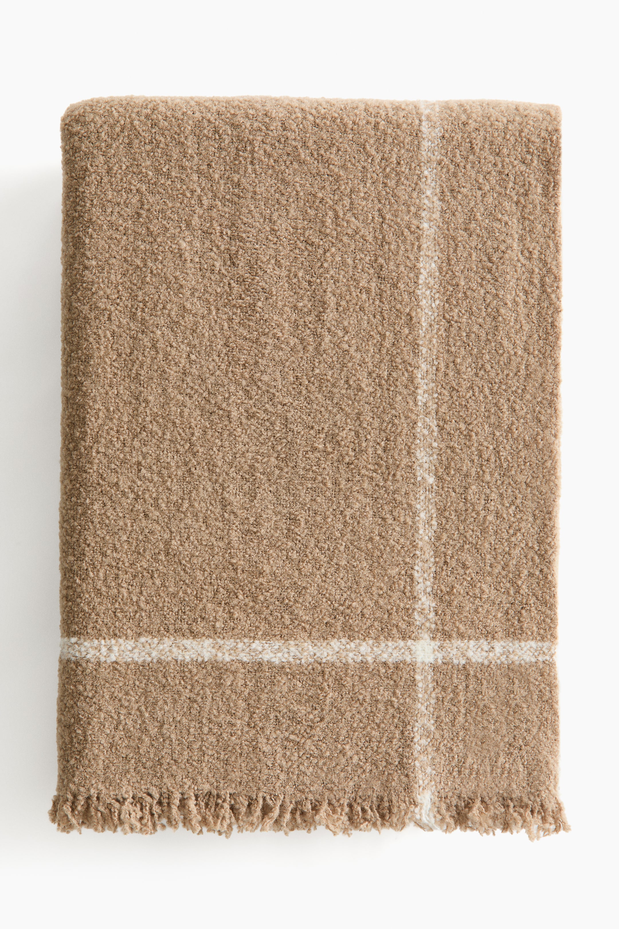 Visualizza immagine più grande: Coperta bouclé in misto lana - Beige/Checked - HOME | H&M IT 1