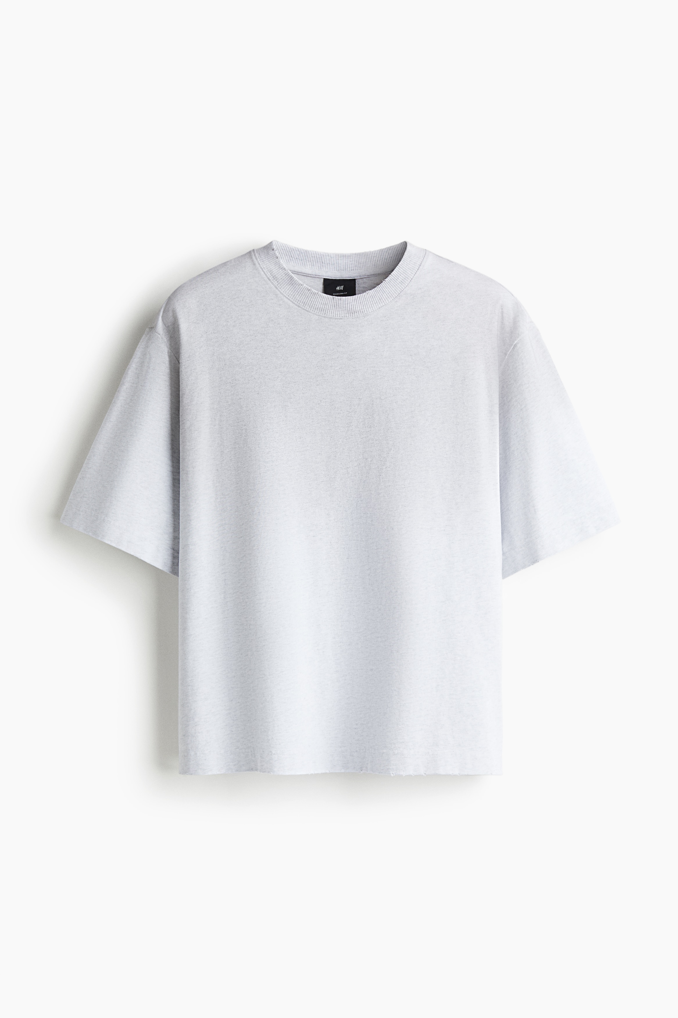 Oversized Fit T-shirt - Grey marl/White