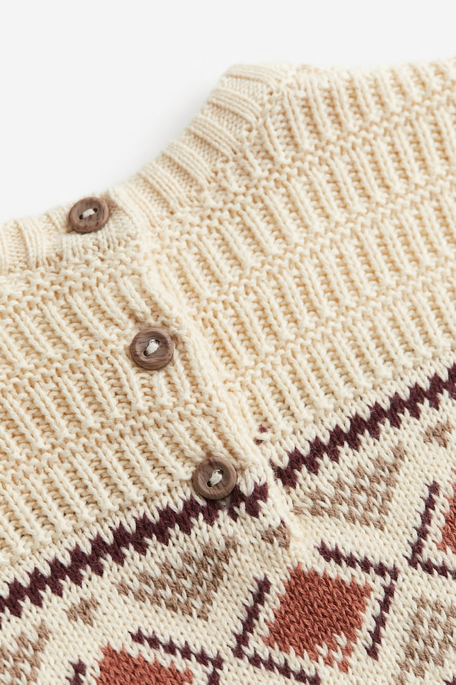 Jacquard-knit jumper - Light beige/Patterned - 2