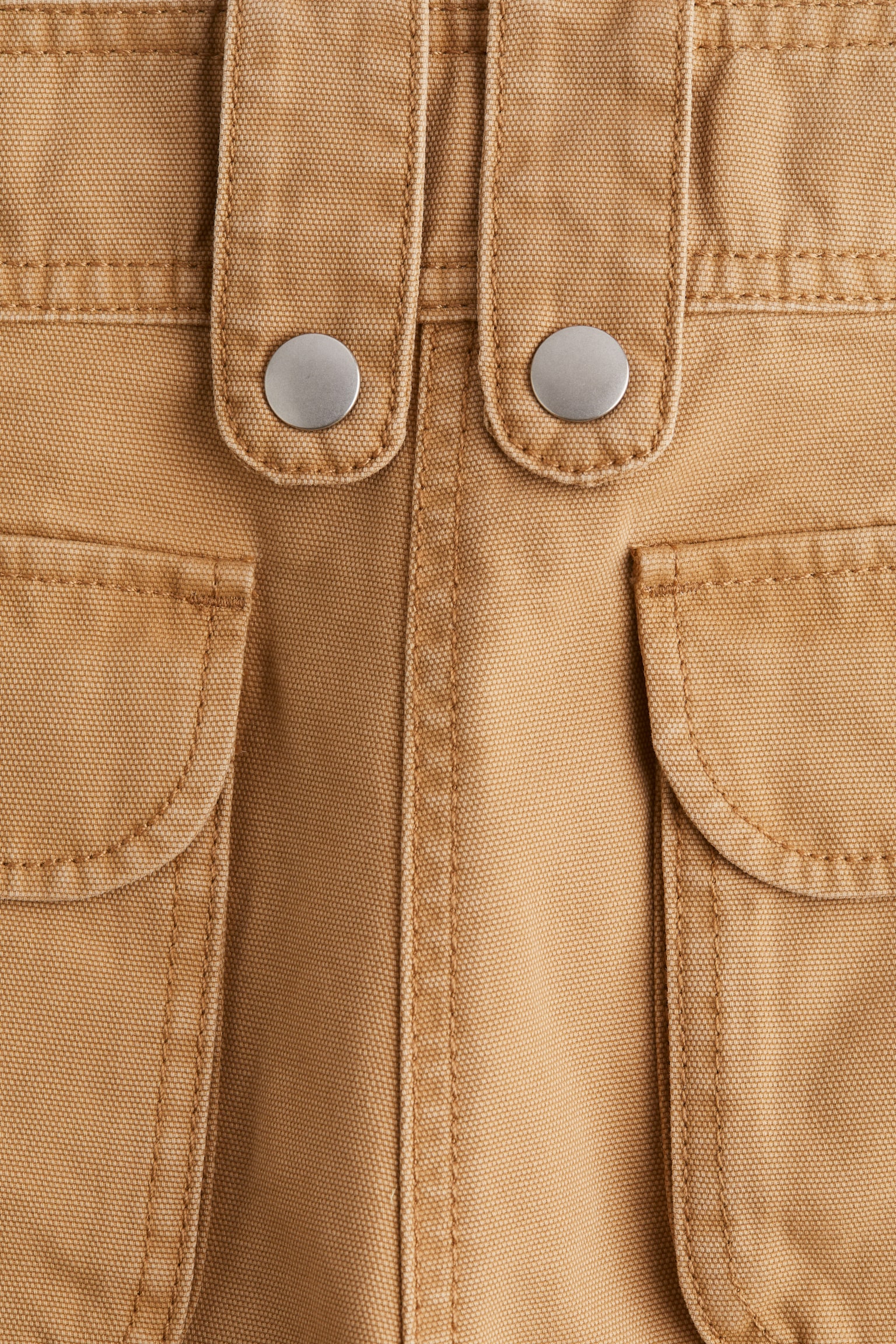 Женские шорты H&M Canvas Mini, цвет: Тёмный бежевый — фото 2