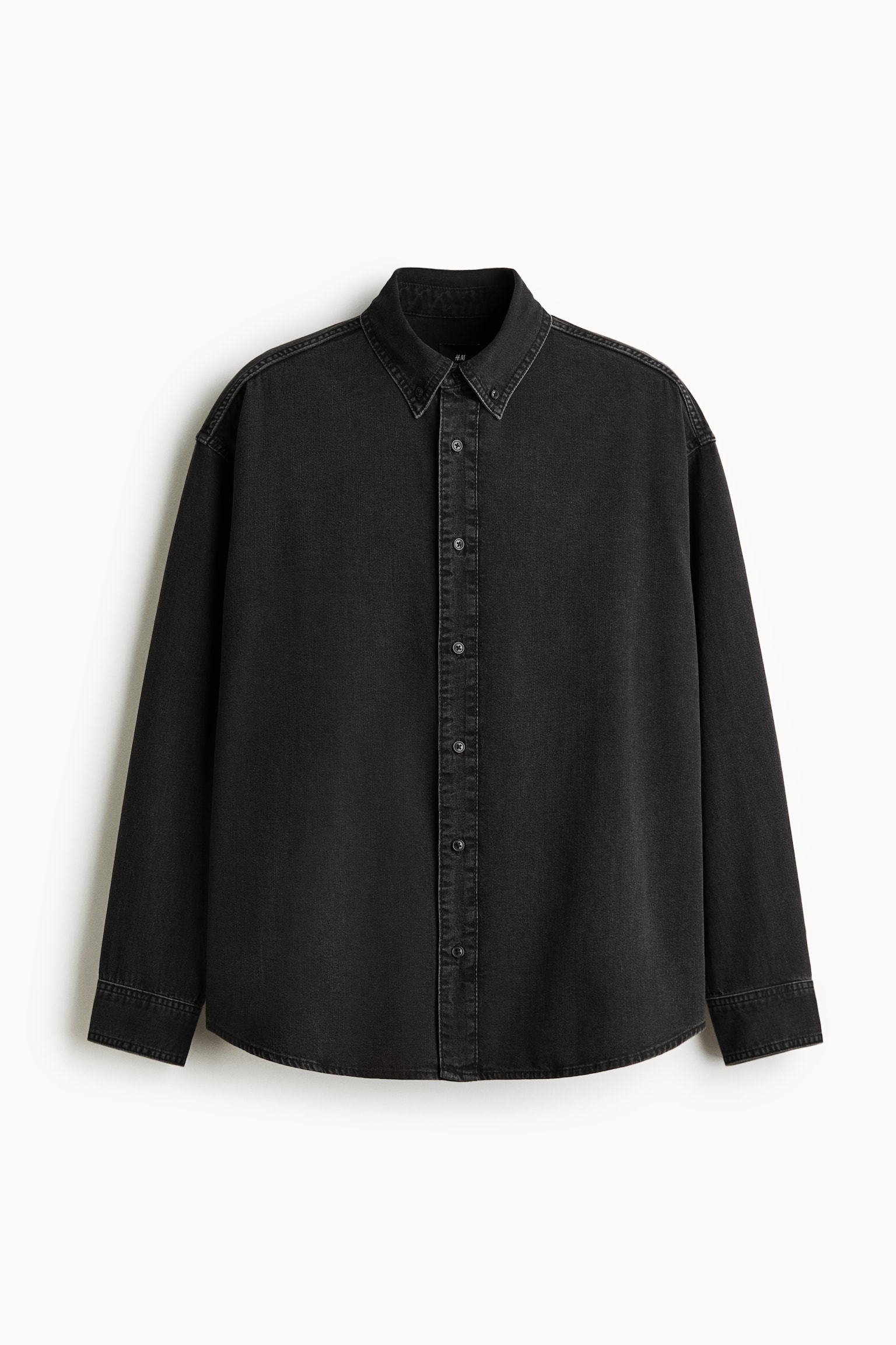 Džínsová košeľa Oversized Fit - Džínsová čierna/Džínsovomodrá - 1