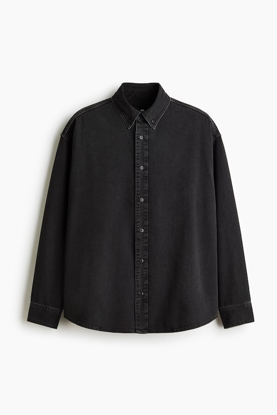 Мужские рубашки H&M Oversized Denim Shirt