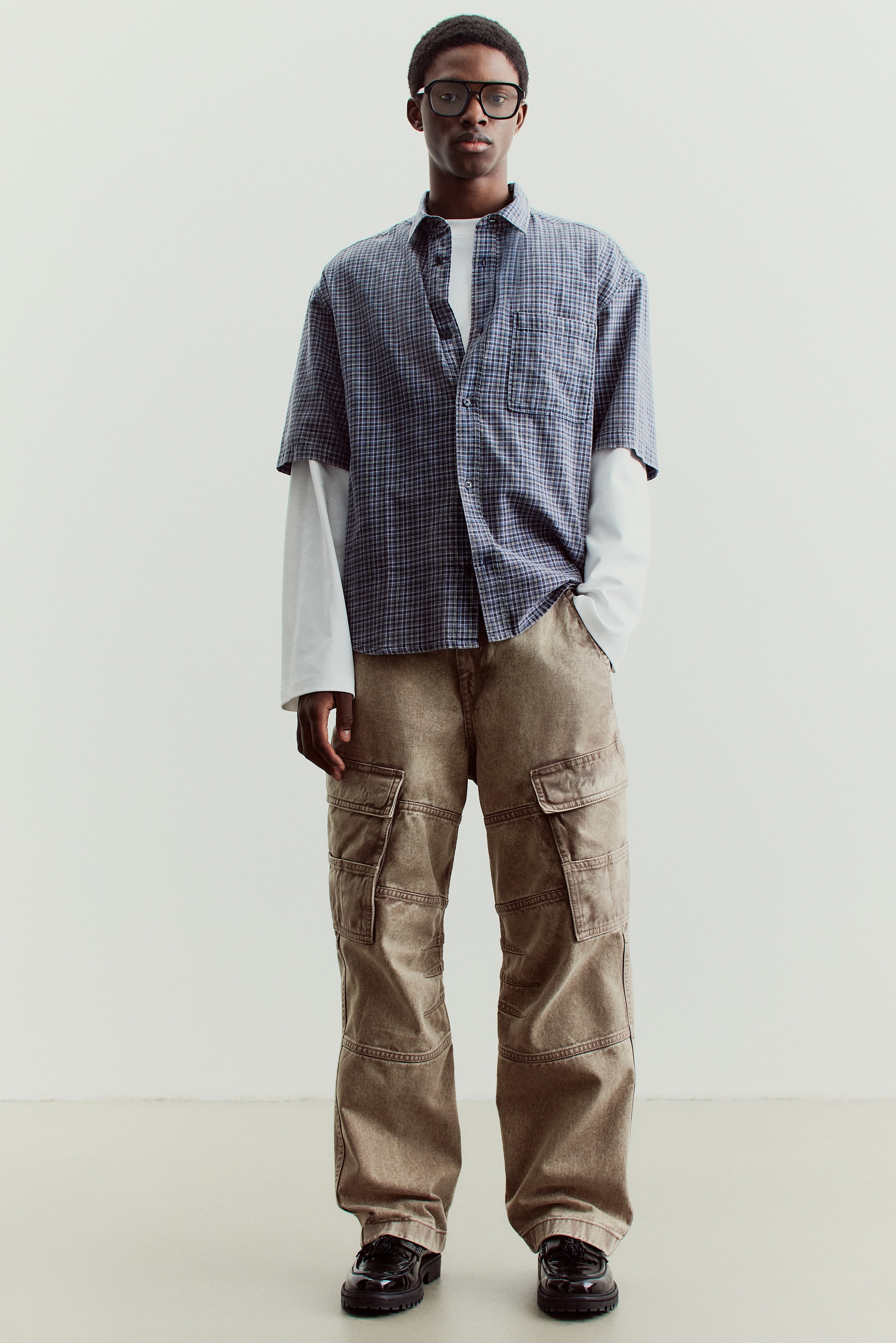 Men's Beige Loose-Fit Cotton Cargo Pants | H&M CA