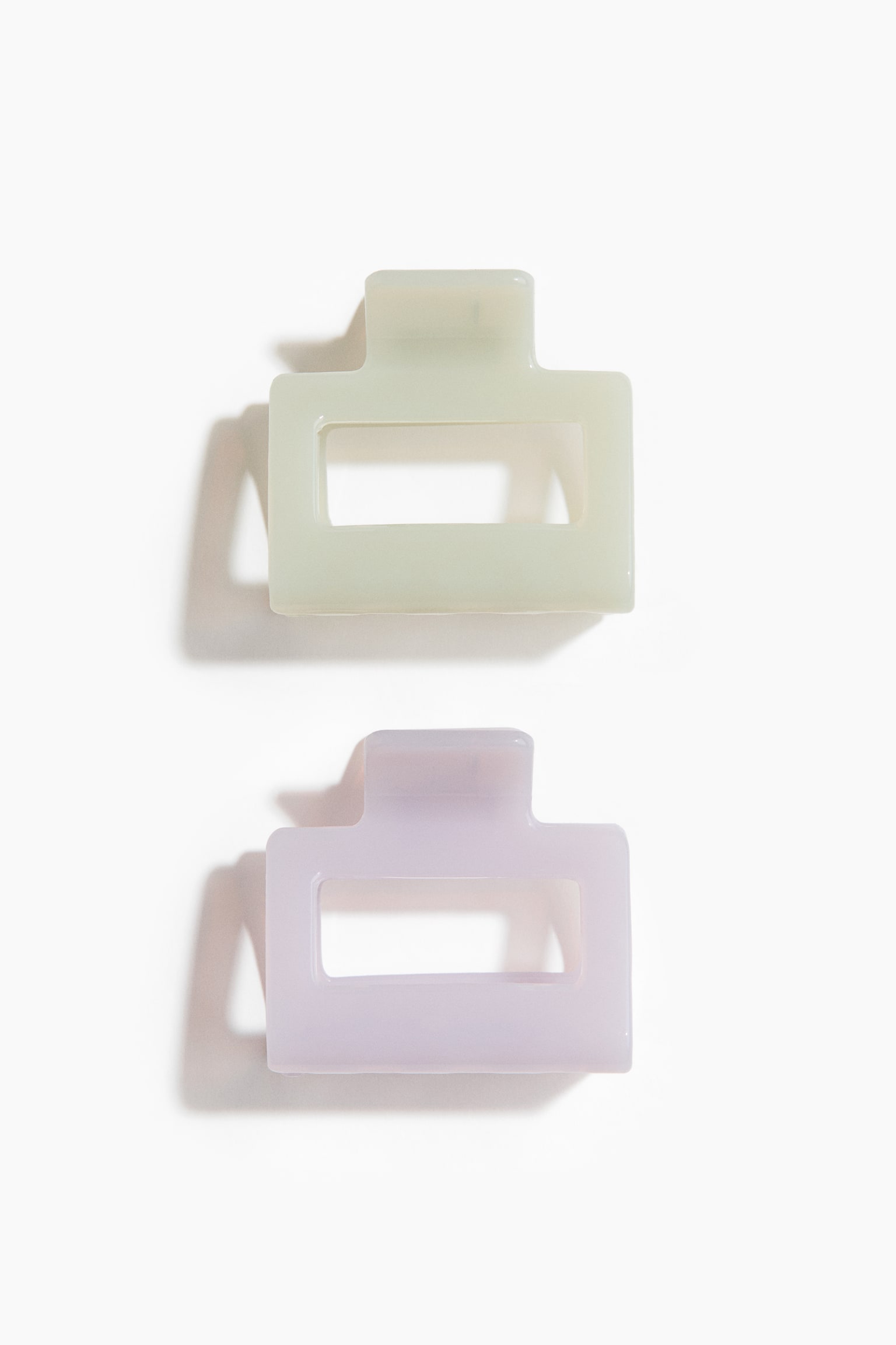 2-pack hair claws-סגול בהיר/ירוק בהיר - 1