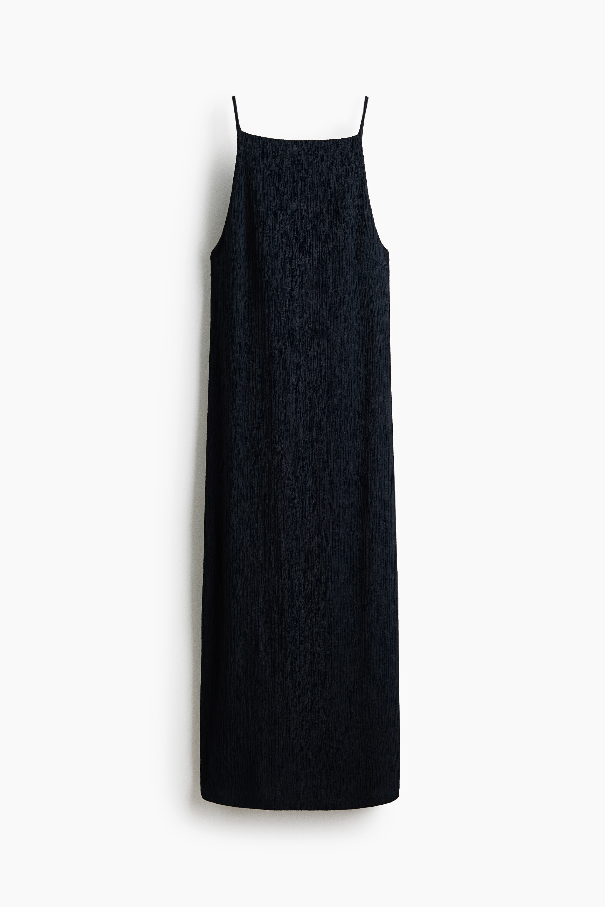 Textured Jersey Sleeveless Dress - Navy blue/Red