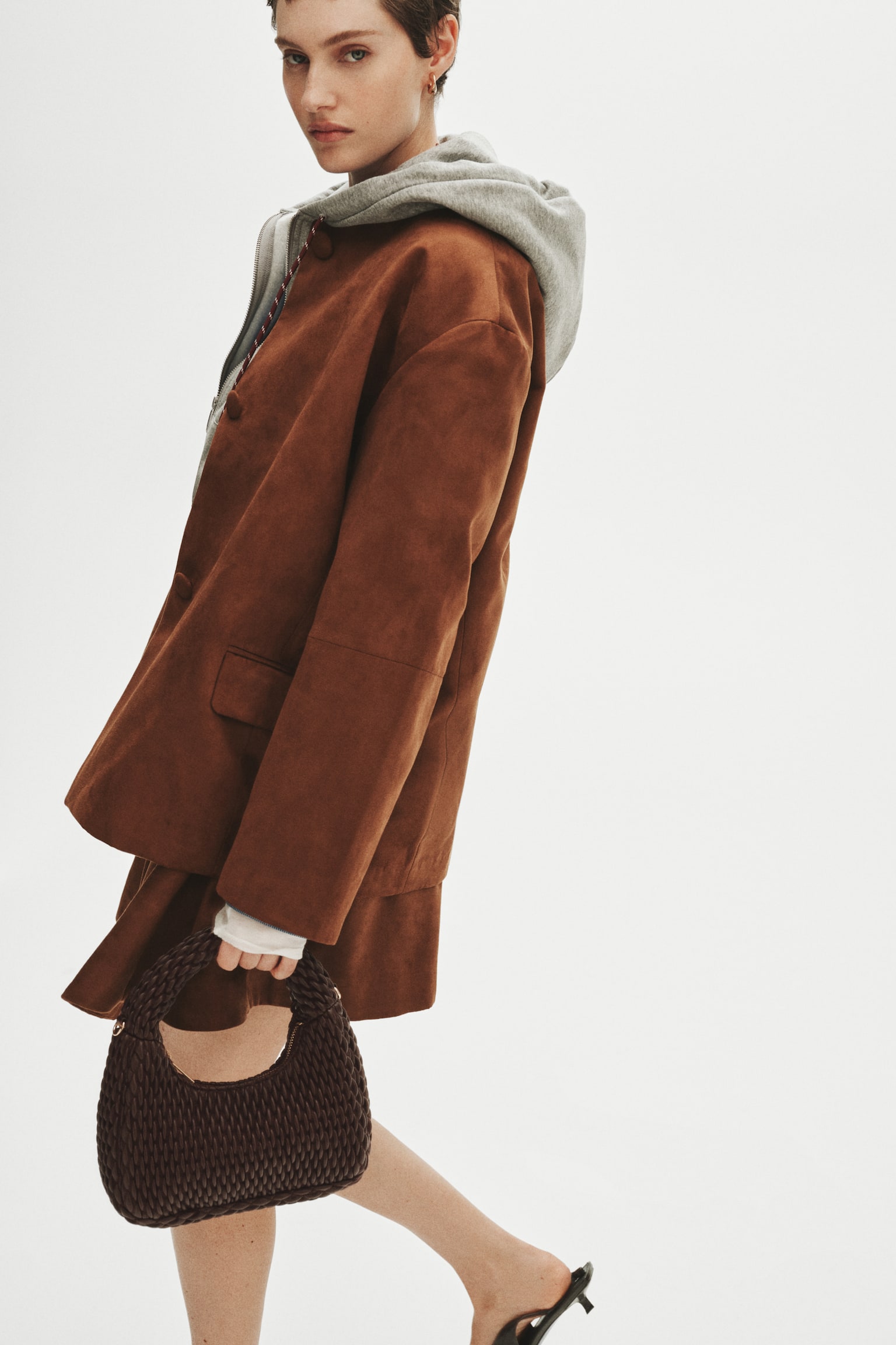 Розкльошена мініспідниця - Коричневий - 3