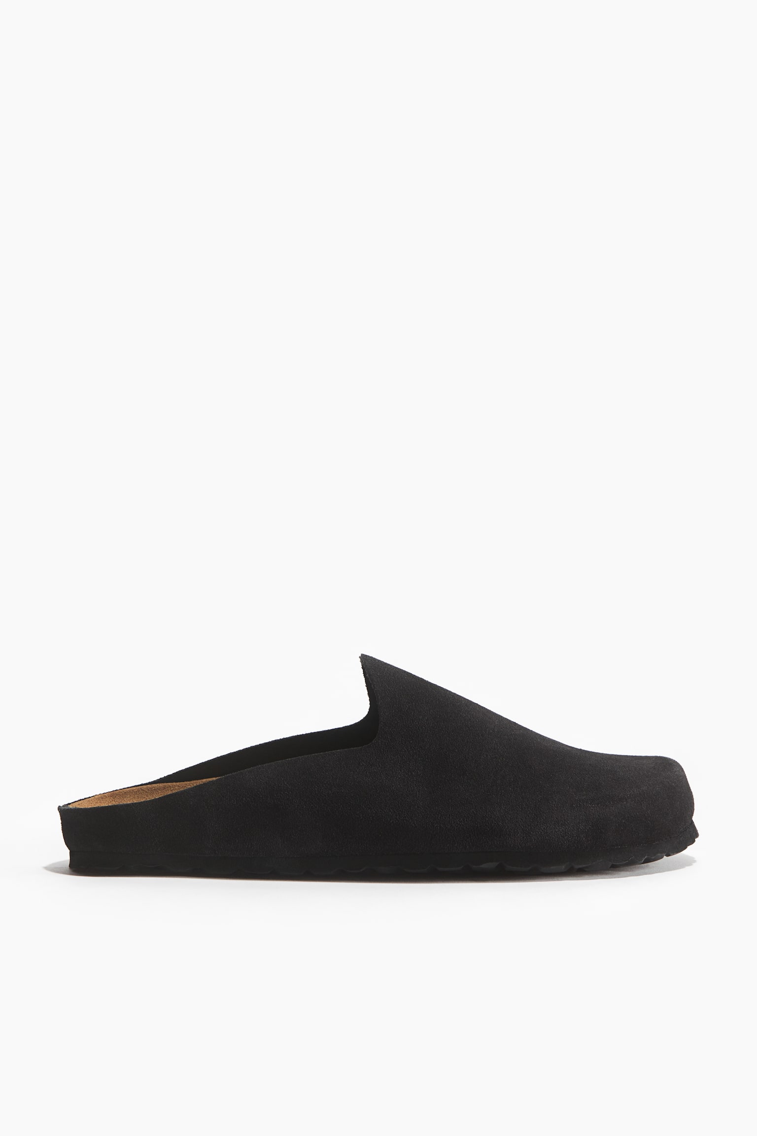 Suede Mules - Black/Beige - 1