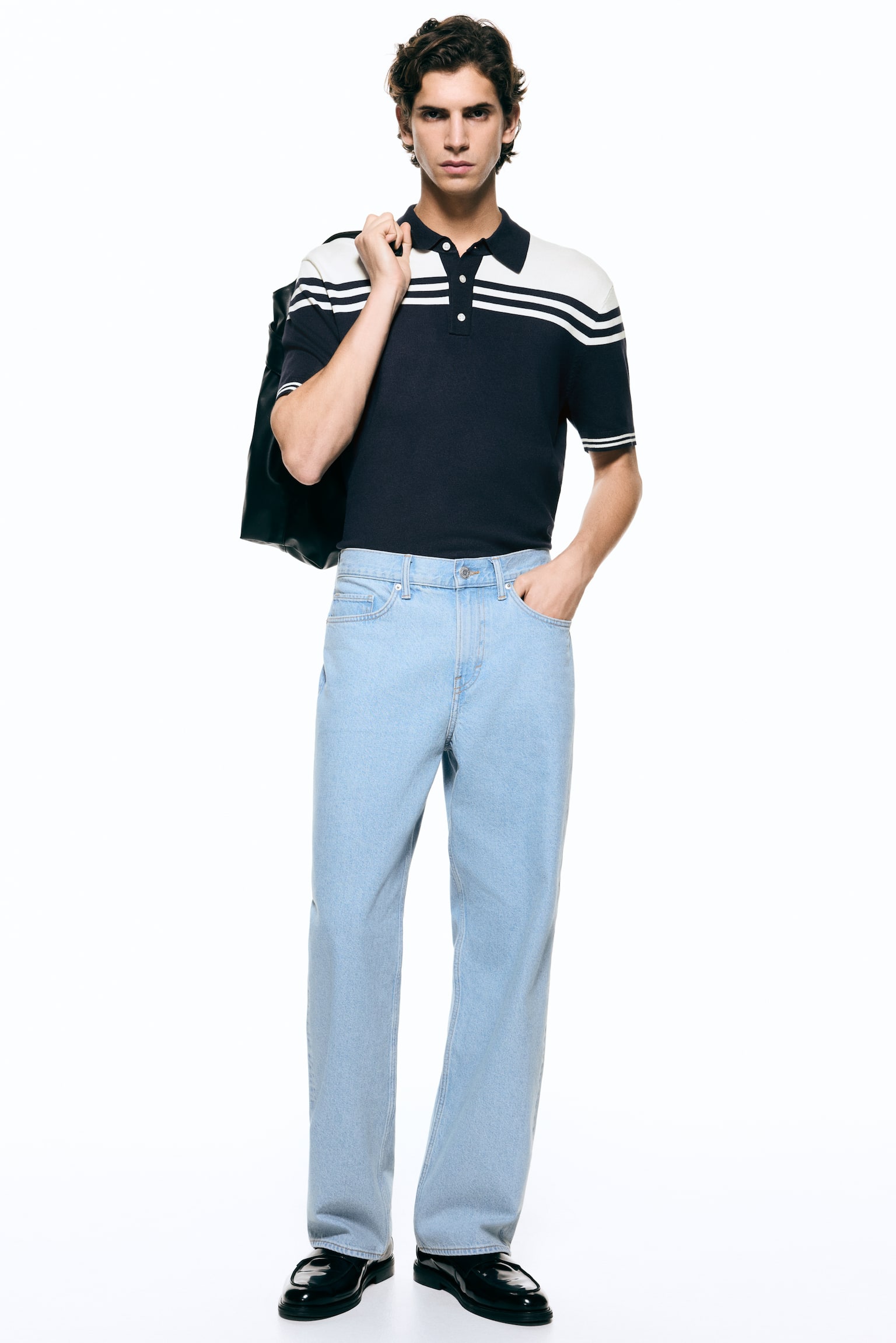 Regular Fit Polo shirt - Dark blue/Burgundy - 3