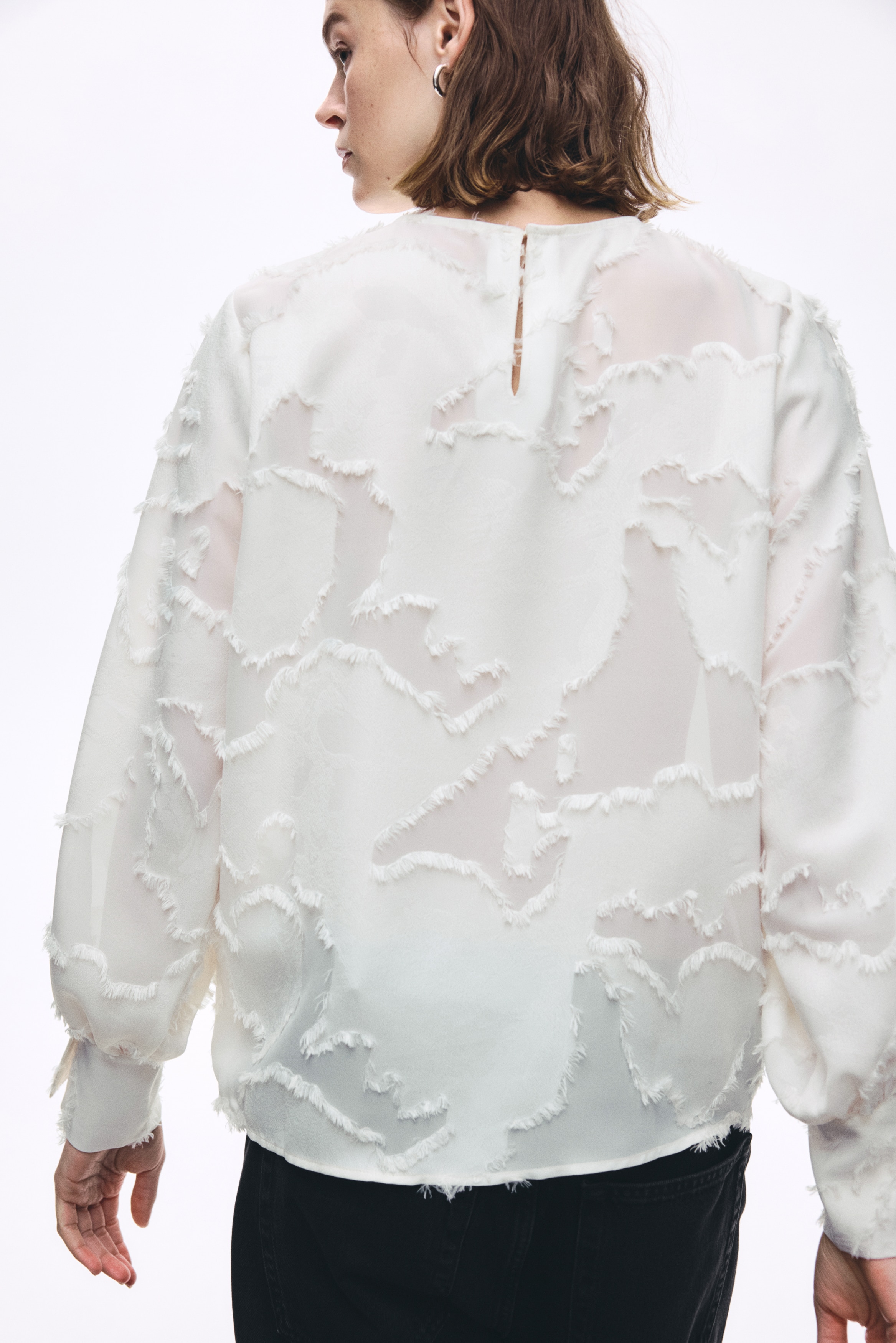 Women's Black Jacquard-weave blouse | H&M