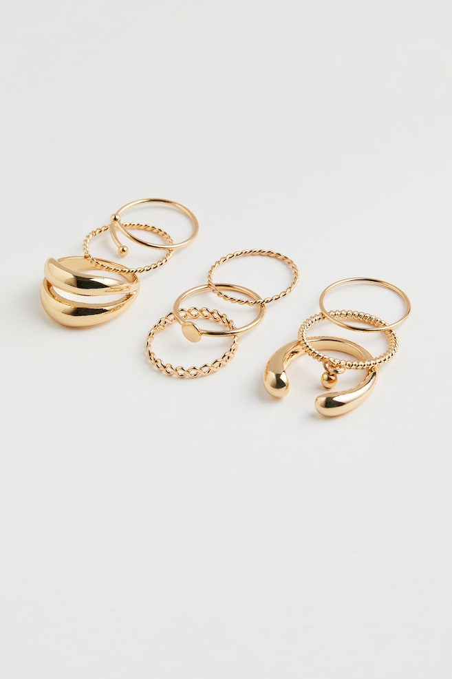 9-pack rings - Gold-coloured/Silver-coloured - 1