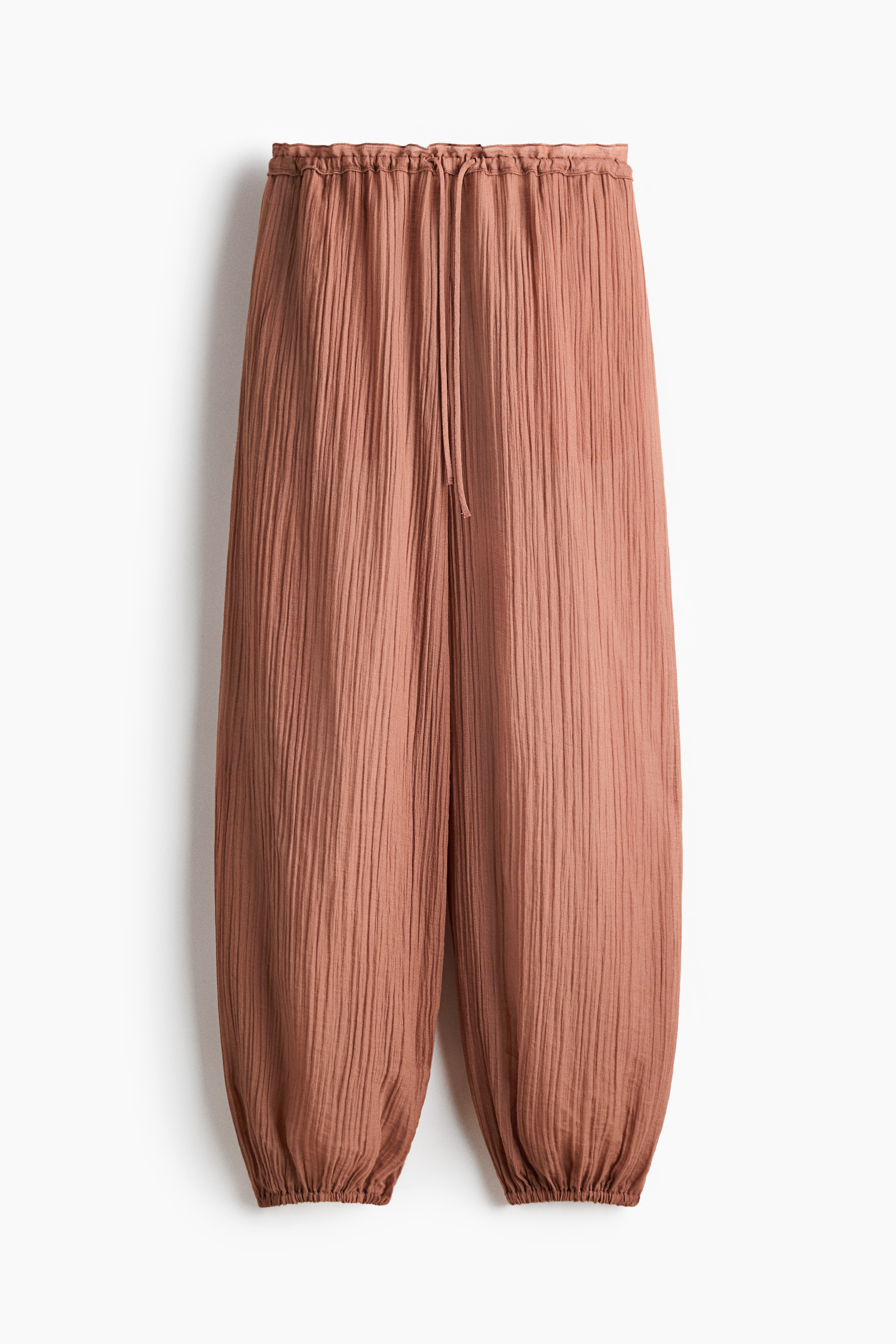 Broek met trekkoord en ballonpijpen - Dusty oranje