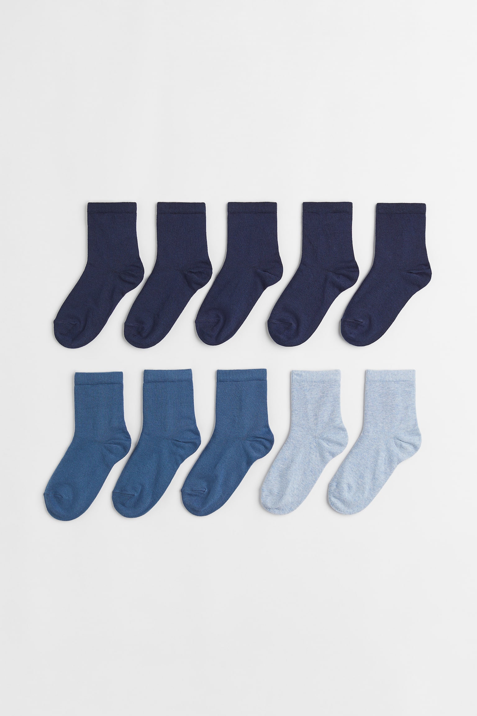 10-pack Socks - Navy blue/Blue/Grey/Beige/White/Grey marle/Black/Black/Bright blue/Pigeon blue - 1