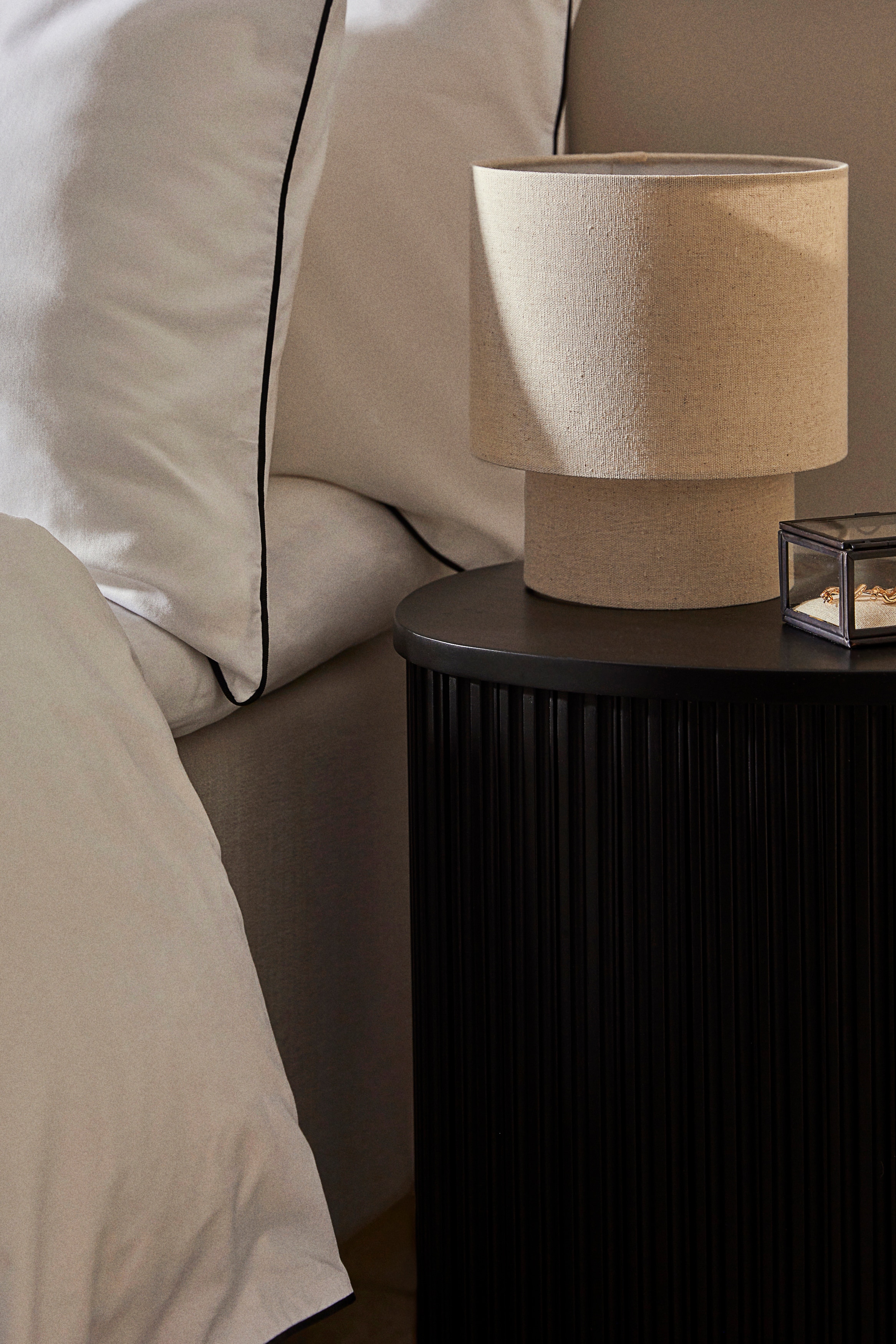 Malá stolní lampa - Světle béžová/Světle zelená khaki