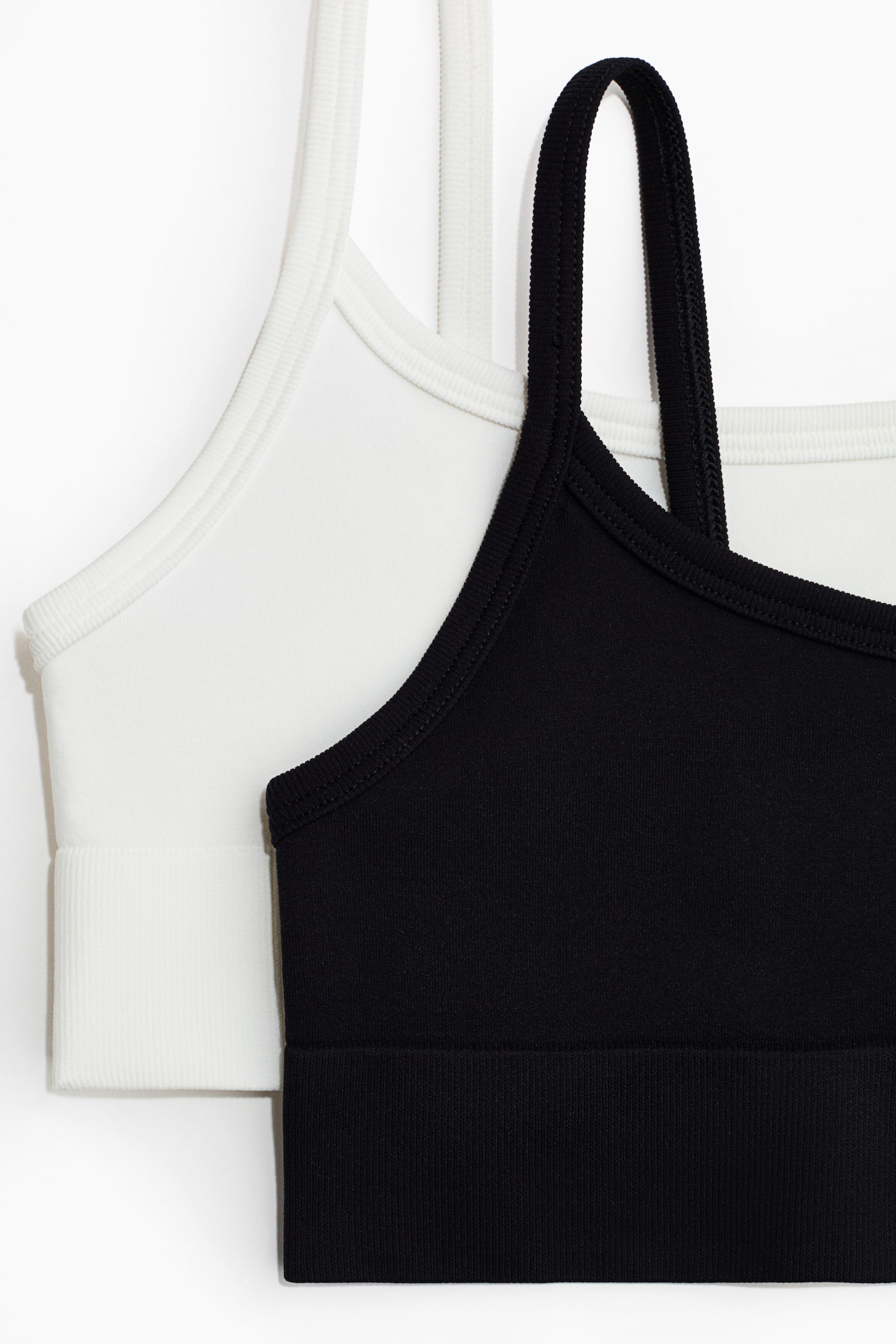 2-pack Seamless Sports tops with DryMove™ - Black/White - 2
