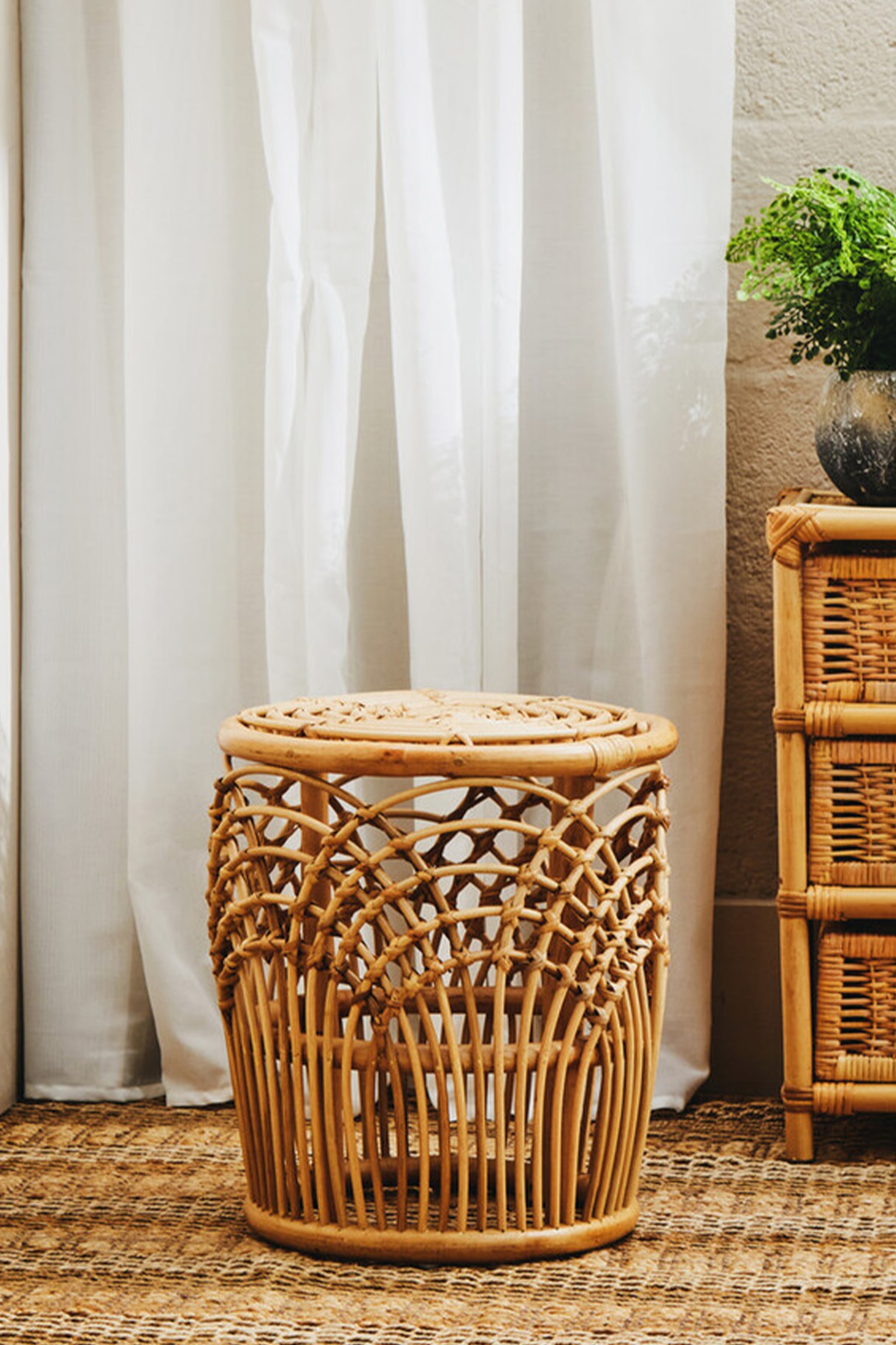 Mataram Rattan Side Table - Natural - 5