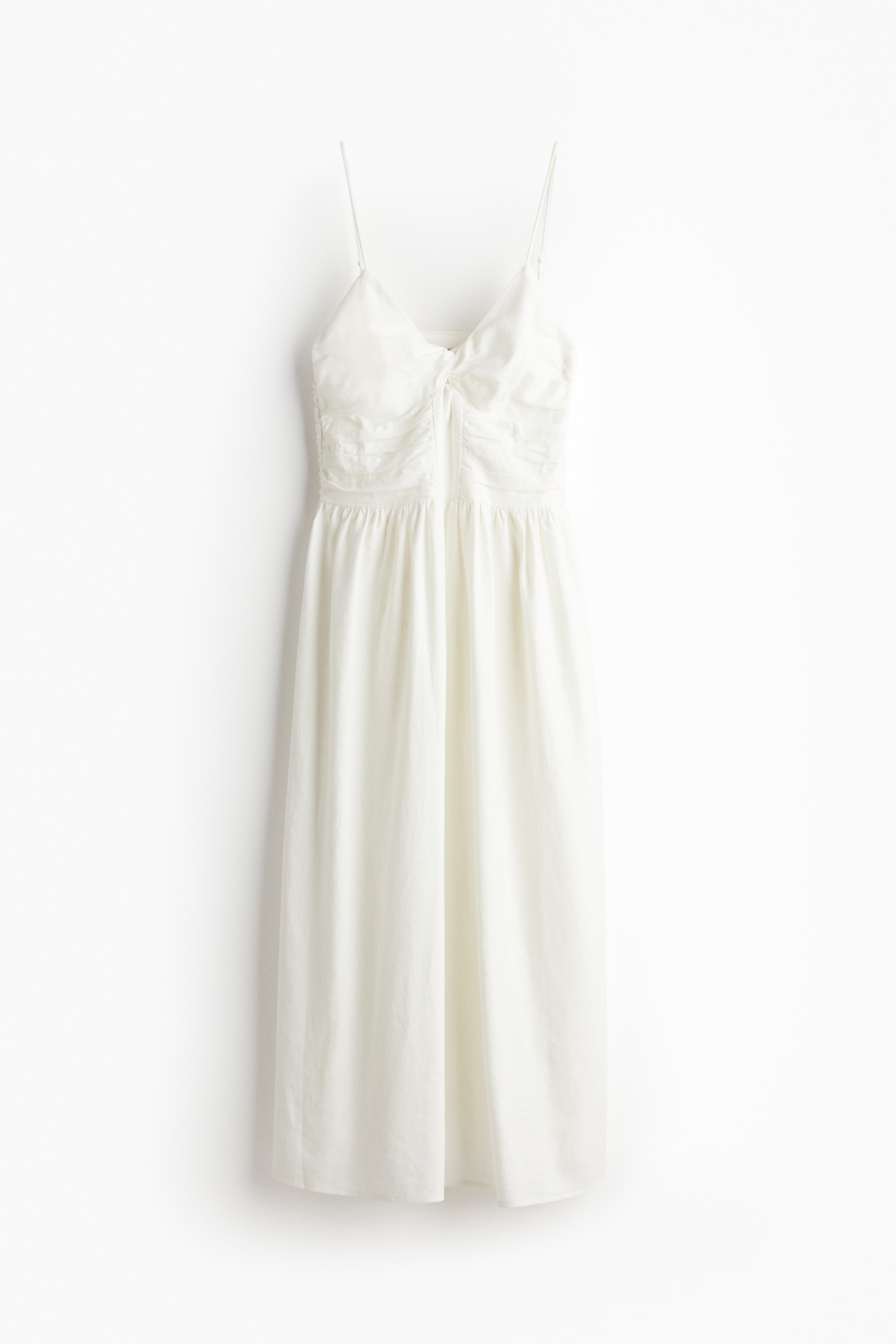 Linen-blend Strappy Dress - White - Ladies | H\u0026M US