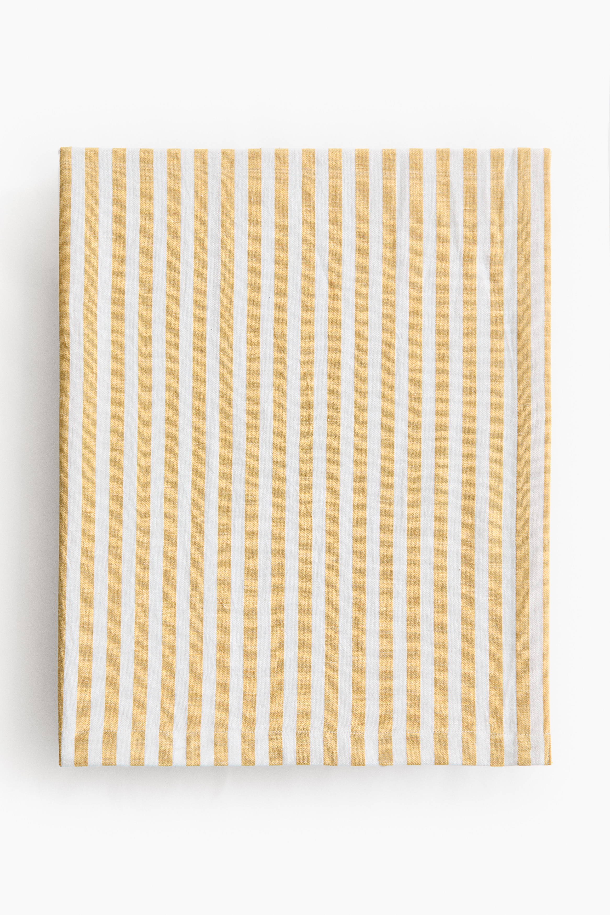 Linen-Blend Tablecloth - Yellow/striped/Light pink/striped/Light pink/gingham/Yellow/gingham check/Beige/striped/Khaki green/gingham/Orange/striped/Orange/gingham/Beige/gingham/Dark brown/gingham