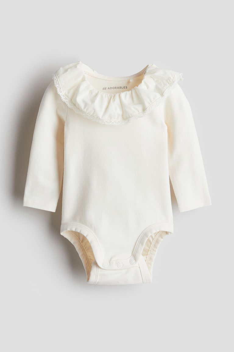 Frilled-collar bodysuit