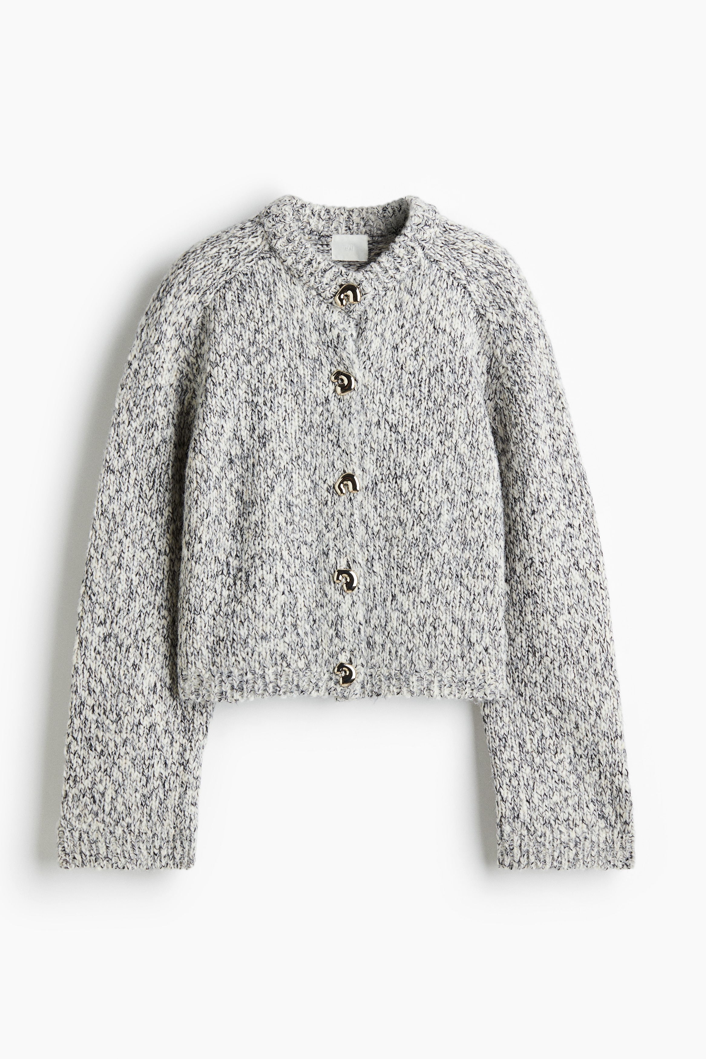 Rövid kardigán - Krémszínű melír