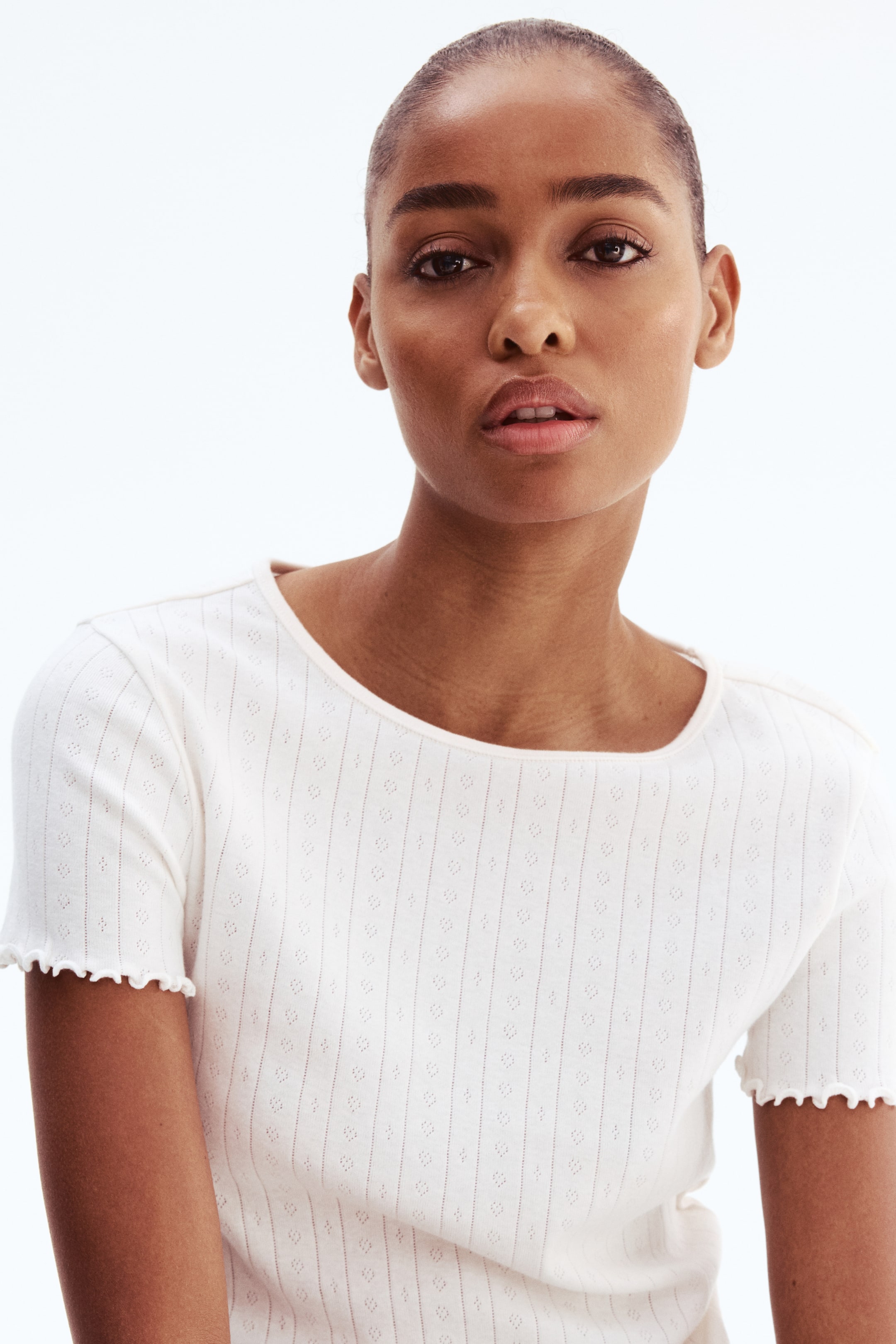 Pointelle Jersey Top