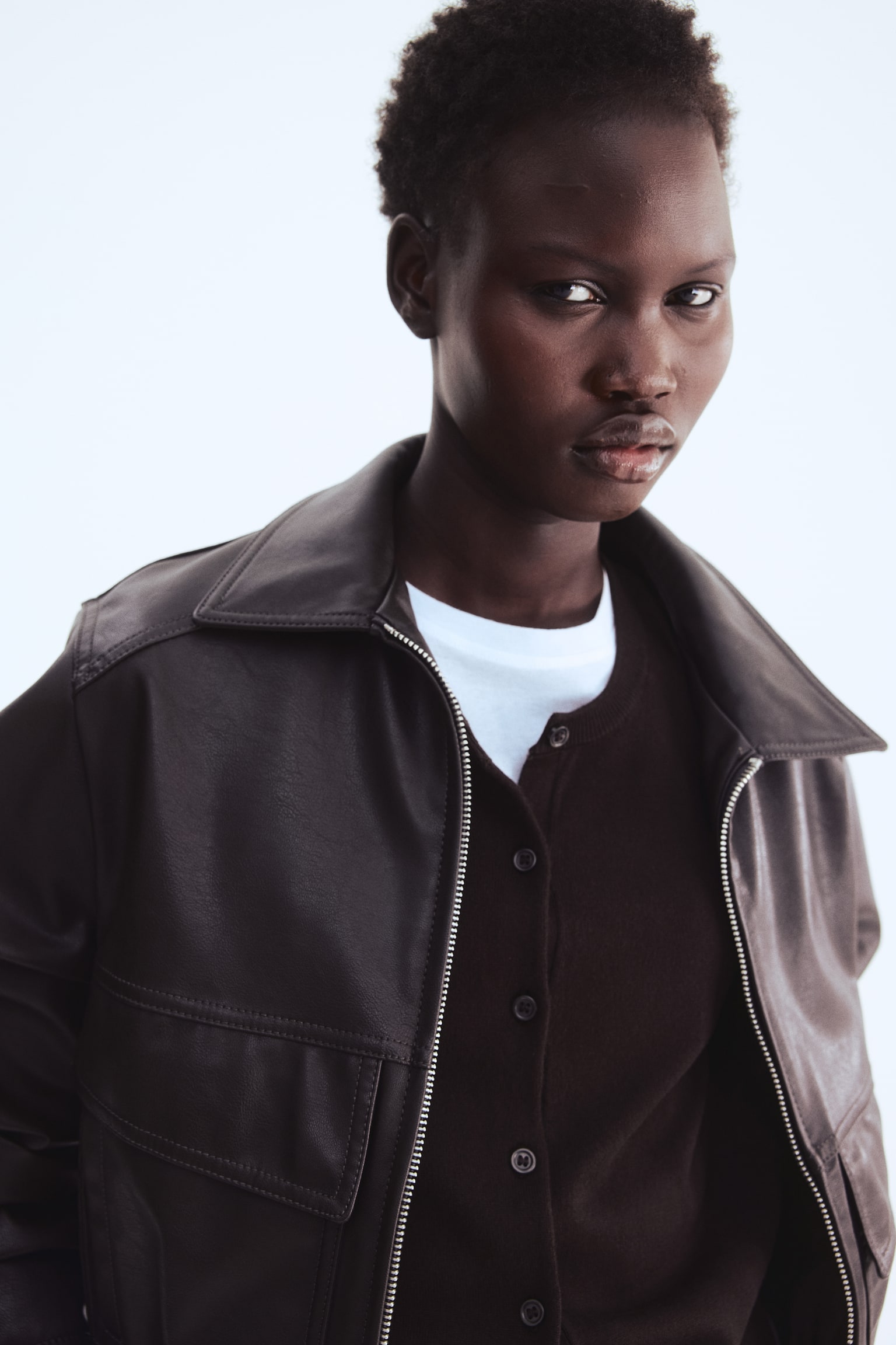 Fine-knit cardigan - Dark brown/Black/Bright orange/Light beige/Light greige/Light yellow/Lilac/Red/Green/Olive green/White/Striped - 1