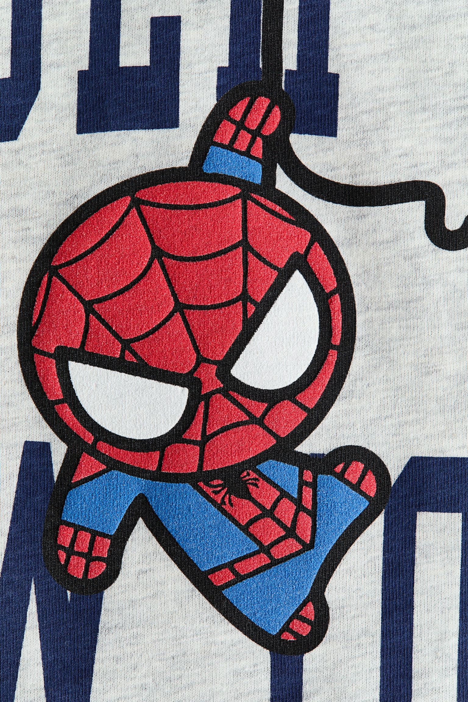 Luźny T-shirt z nadrukiem - Jasnoszary melanż/Spider-Man/Szary/Spider-Man - 2