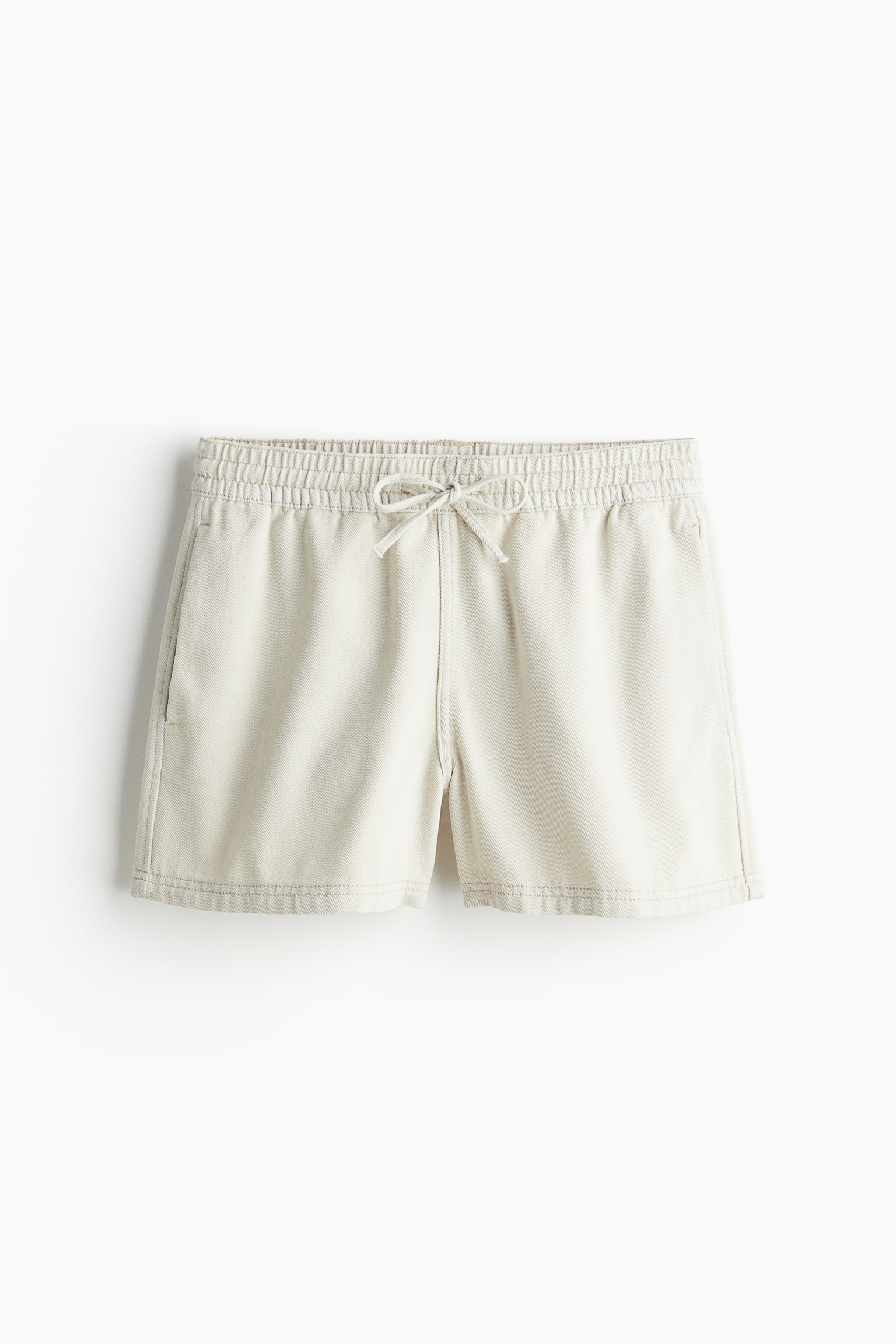 Denim pull-on shorts - Light beige/Black - 2