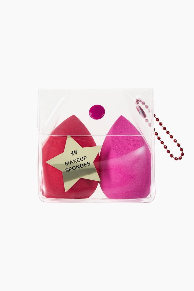 2-pack make-up sponges - Red/Purple/Hot pink/Green/Hot pink - 1