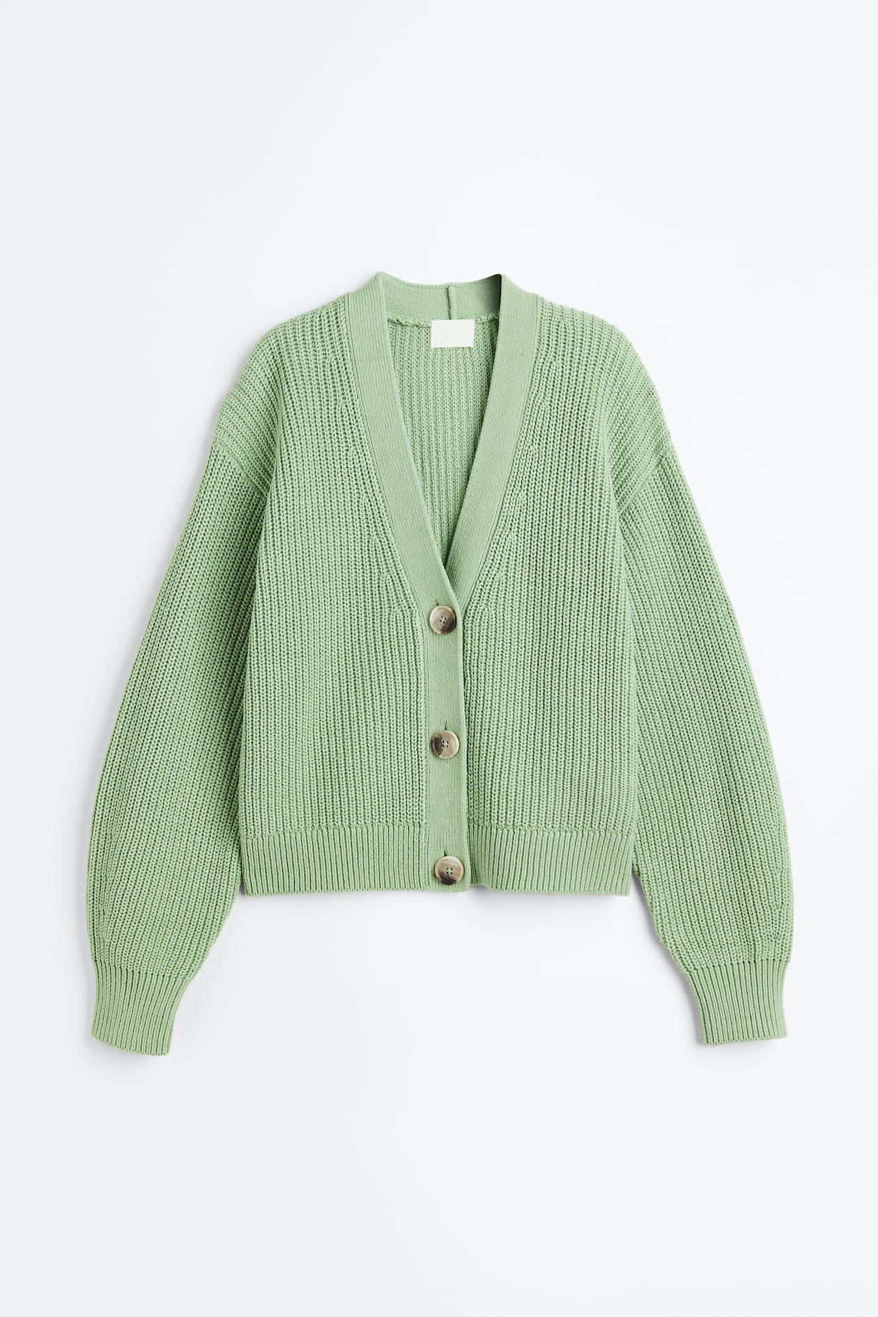 Rib Knit Cardigan H And M Green Sweater Rib-knit Cardigan Light