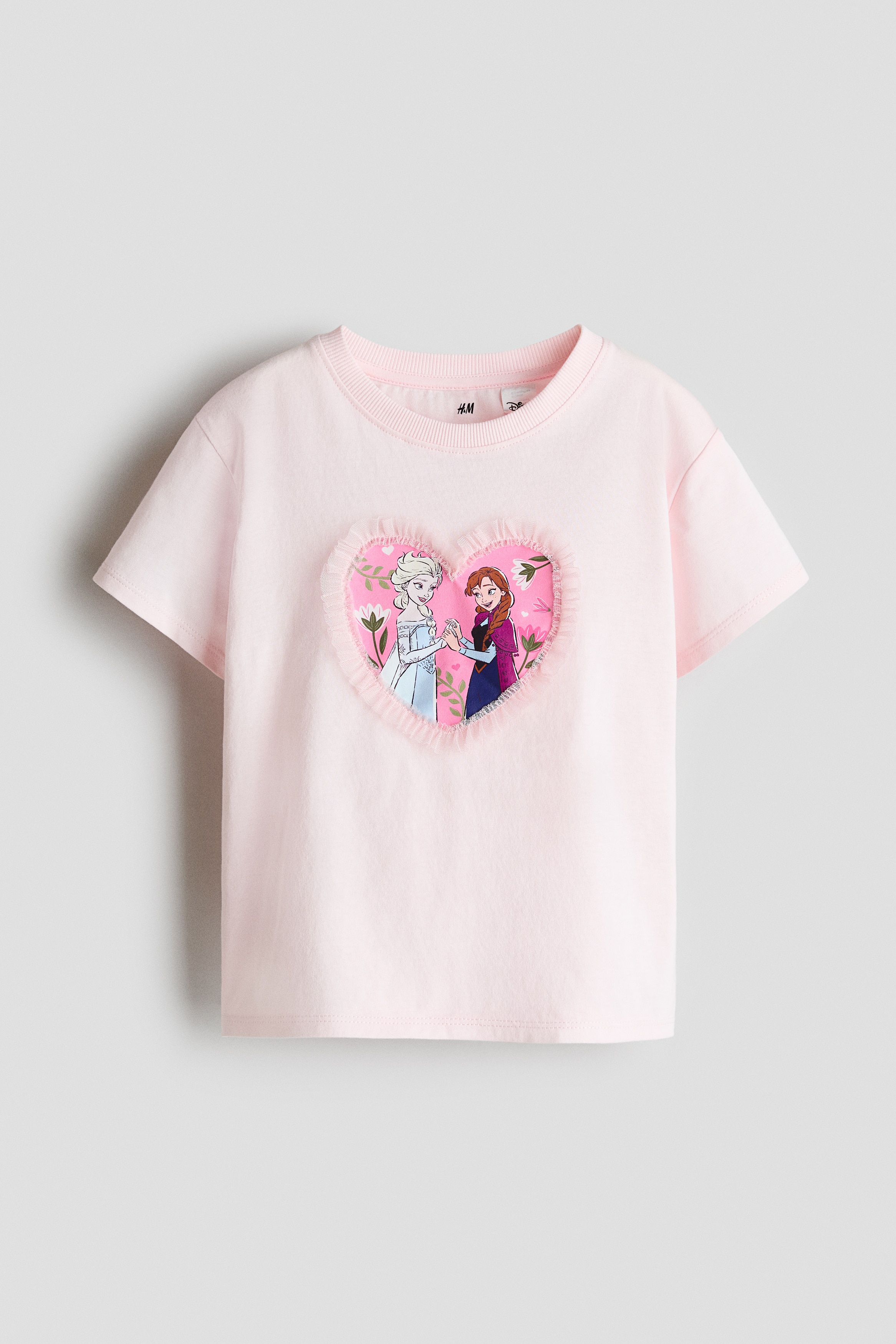 プリントTシャツ - ライトピンク／アナと雪の女王/ホワイト／アナと雪の女王