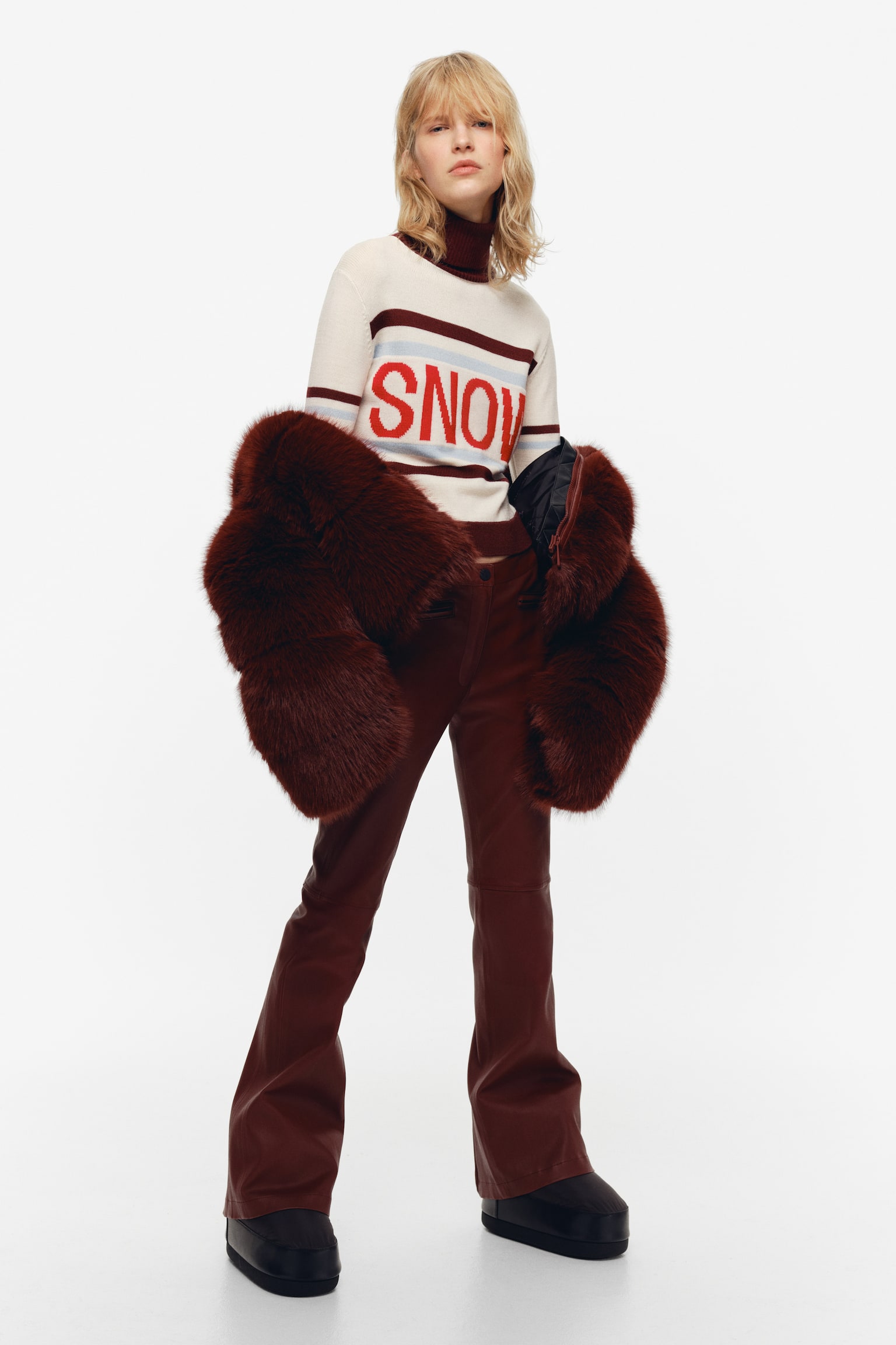 Intarsia-knit wool jumper - Cream - 1