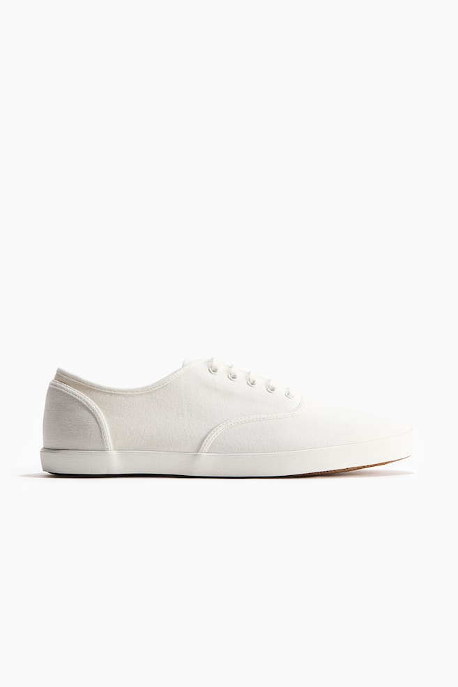 Canvas Sneakers - White/Beige - 1
