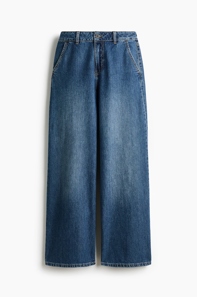 Wide Low Waist Jeans - Denim blue - 1