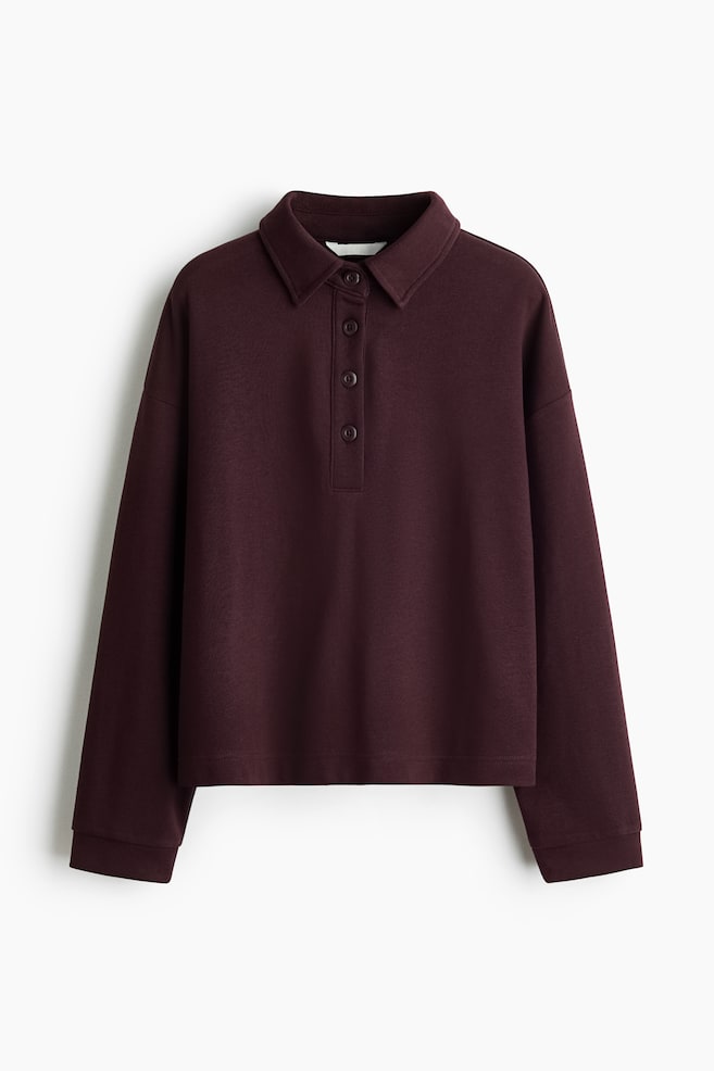 Felpa con colletto - Bordeaux/Blu navy/Marrone scuro/Rosa polvere scuro - 1