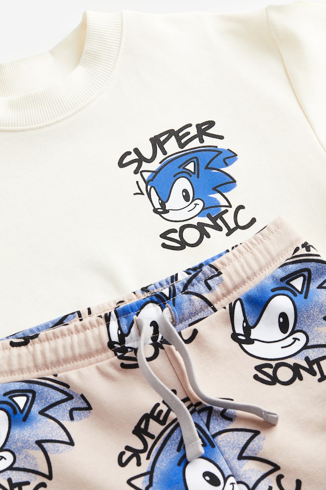 2-piece printed sweatshirt set - Cream/Sonic the Hedgehog - 5