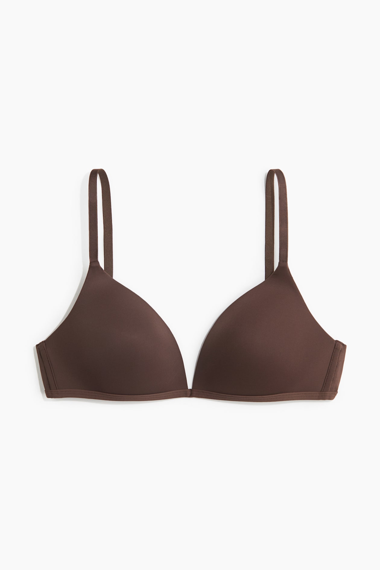 Women's Dark brown Padded non-wired microfibre bra | H&M GB