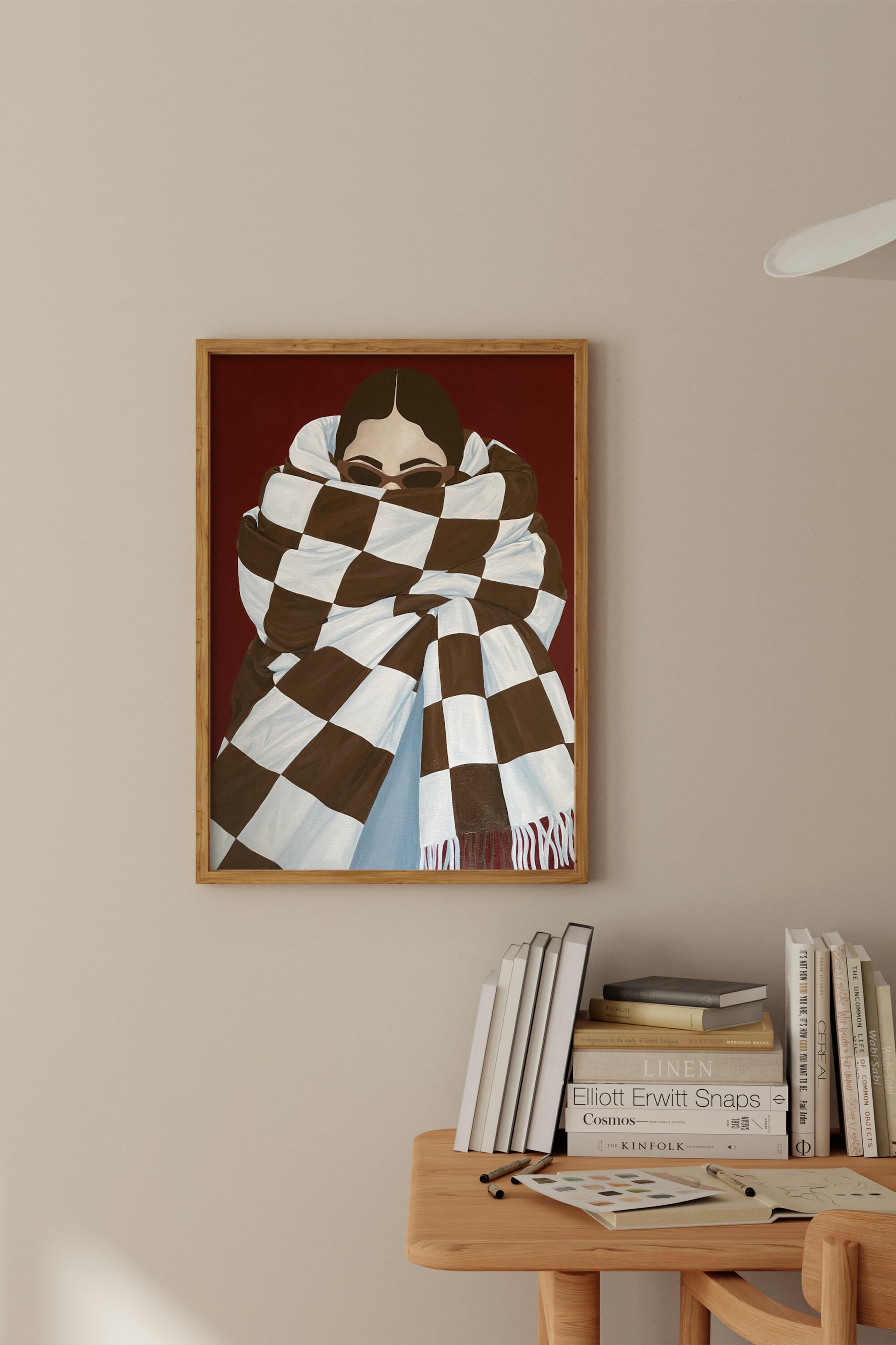 Agrandir l'image: Bille Who - Wrapped In Checks - Vrouw Met Sjaal - Poster & Frame - HOME | H&M BE 1