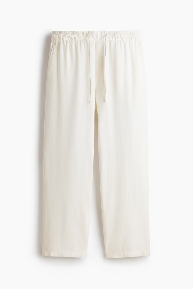 Relaxed-Fit Linen-Blend Pants - White/Black/Navy blue/striped/Light brown/White/striped - 1