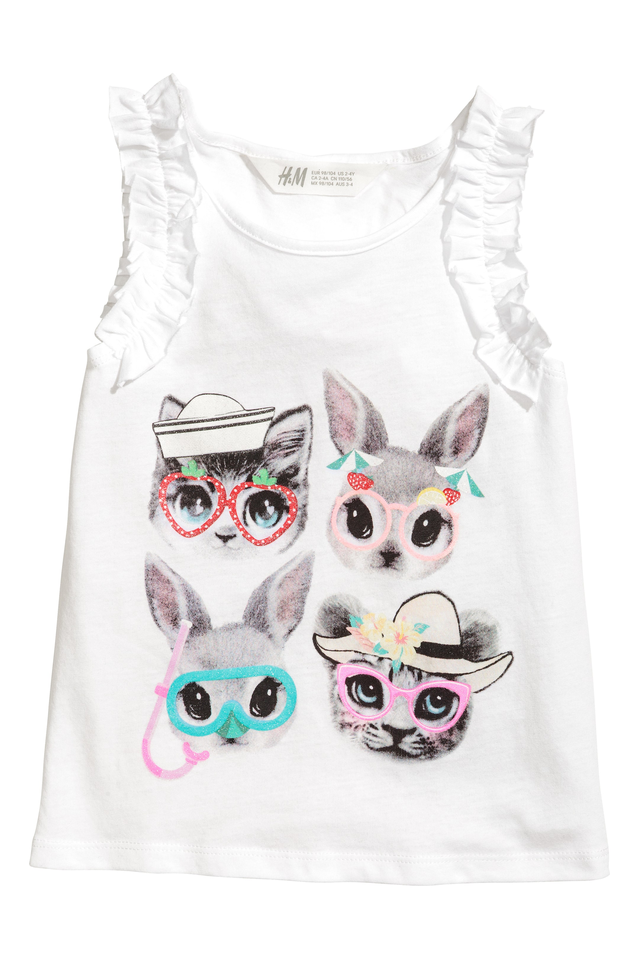 View larger image: Sleeveless top - White/Animal - Kids | H&M GB 1
