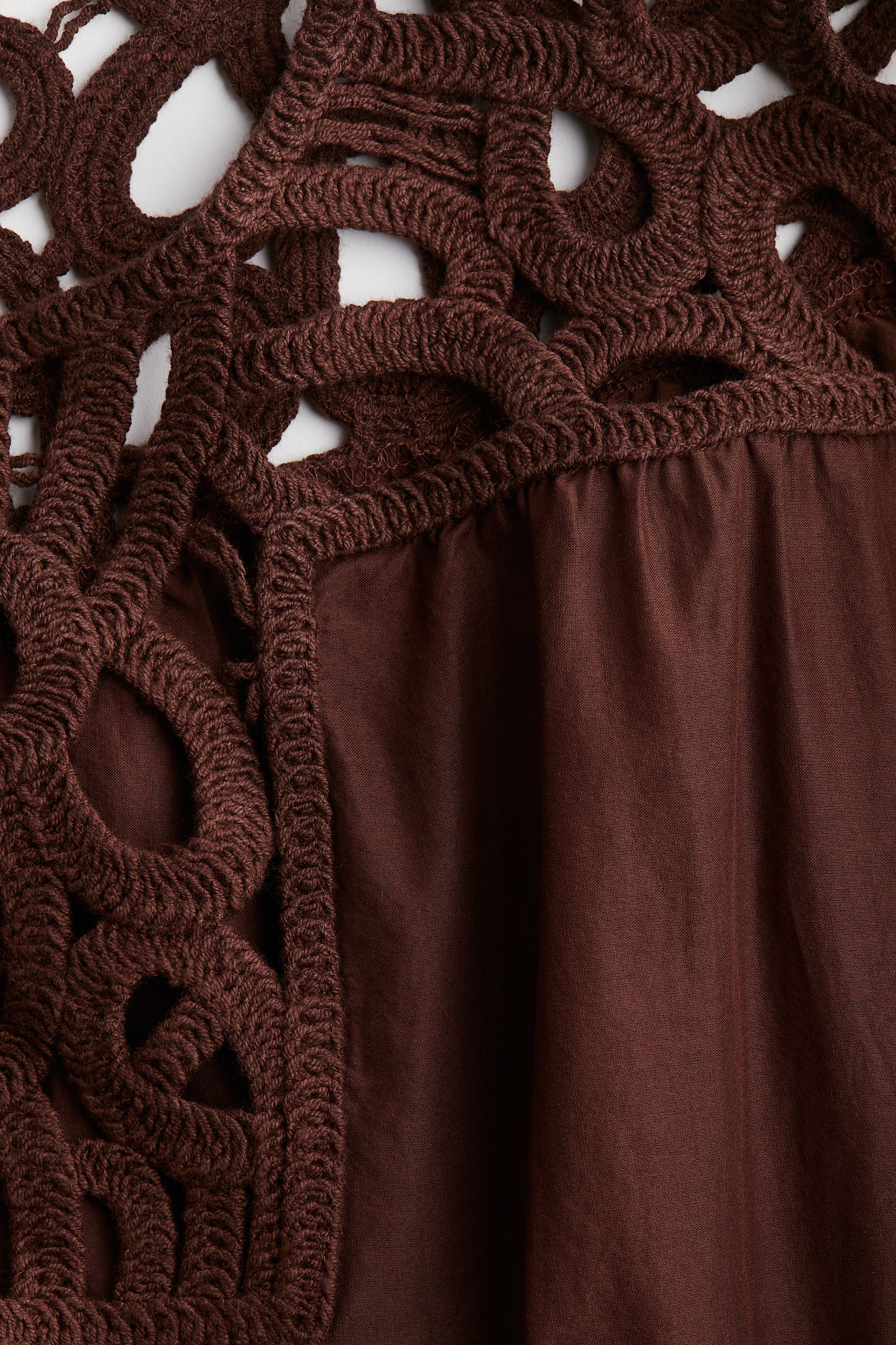 brown crochet dress h&m Crochet-look dress